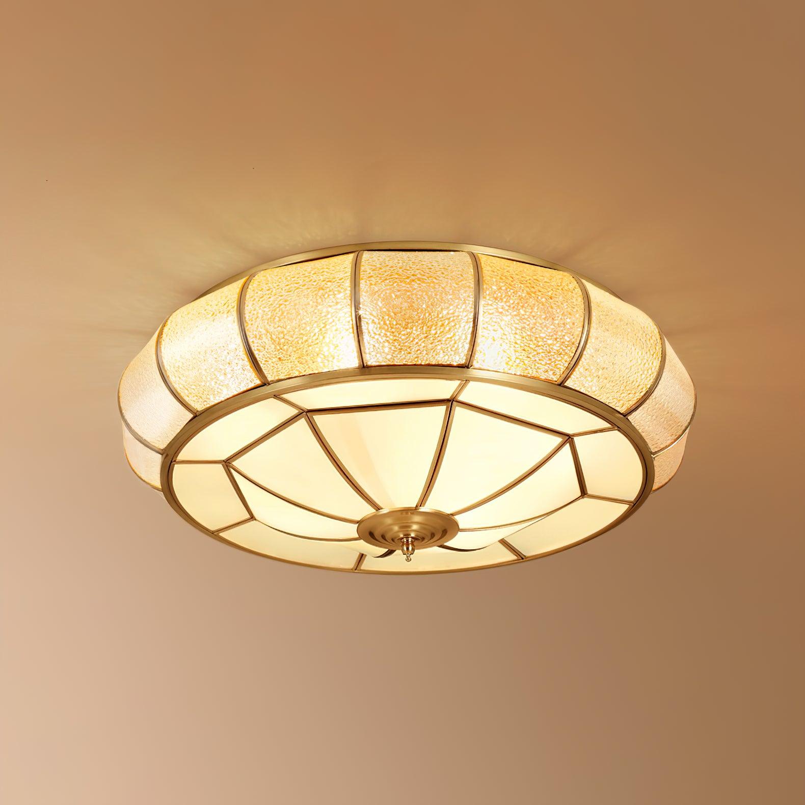 Colonial Glass Drum Ceiling Light - Lumpaz