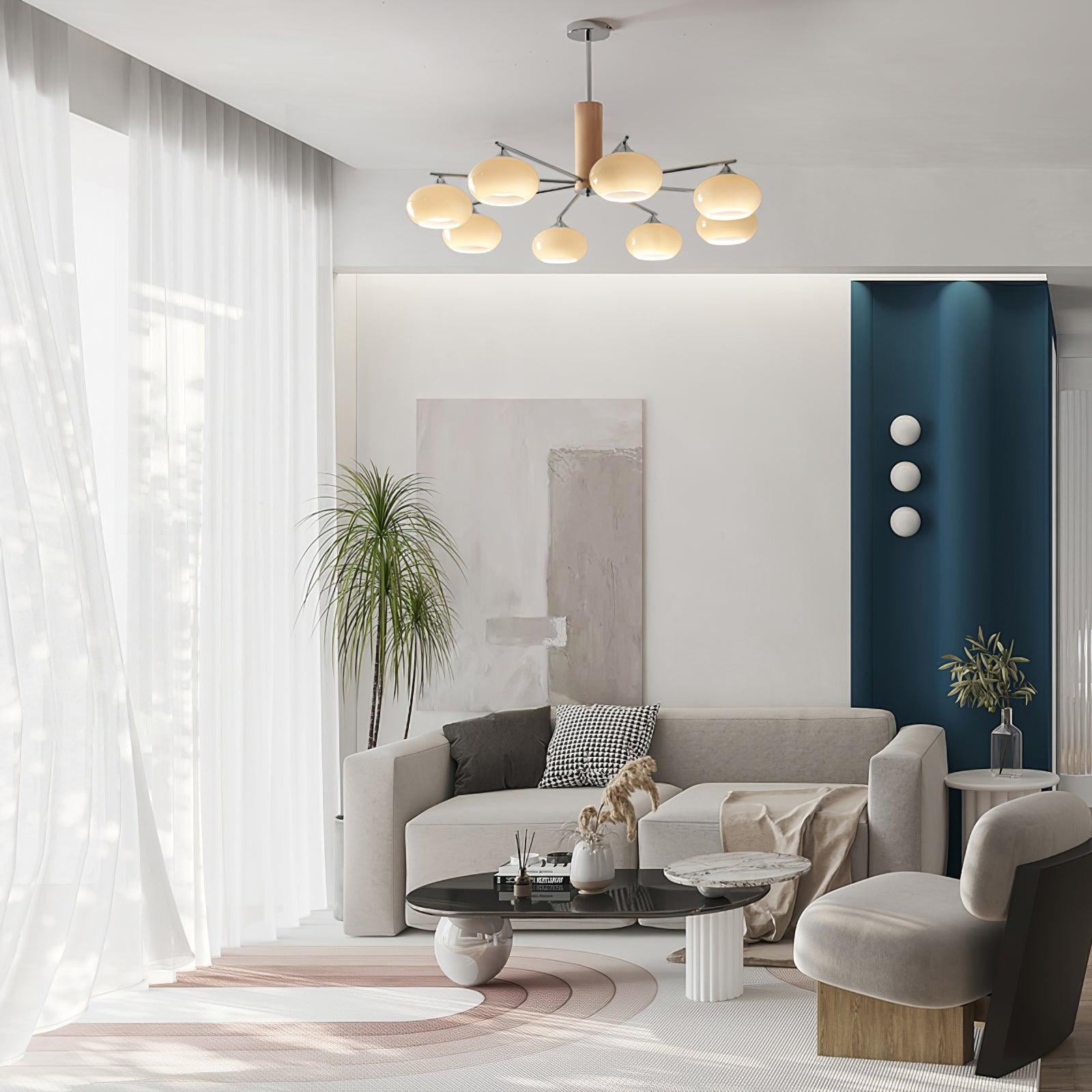 Elliptical Persimmon Chandelier - Lumpaz