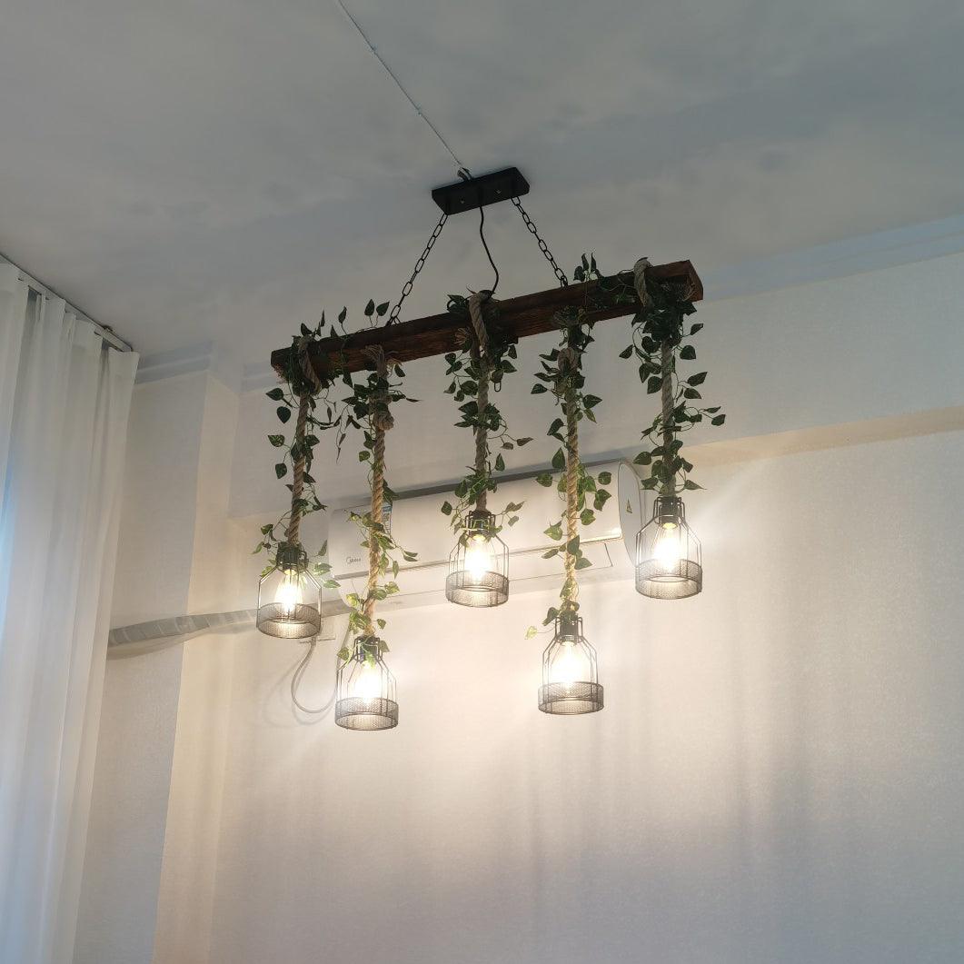 Rustic Wooden Chandelier - Lumpaz