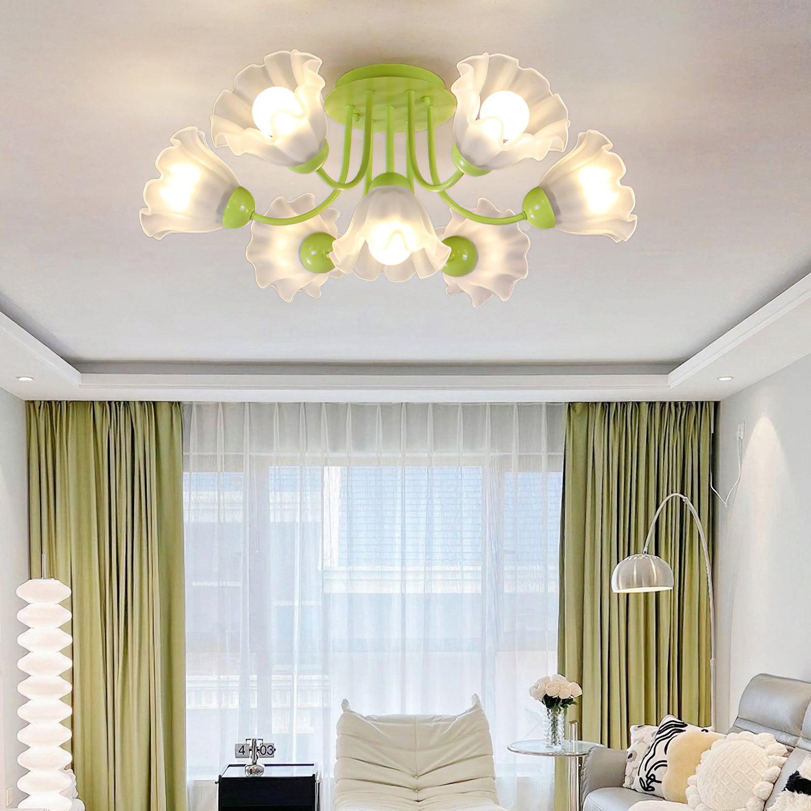 Floral Sculpted Ceiling Lamp - Lumpaz