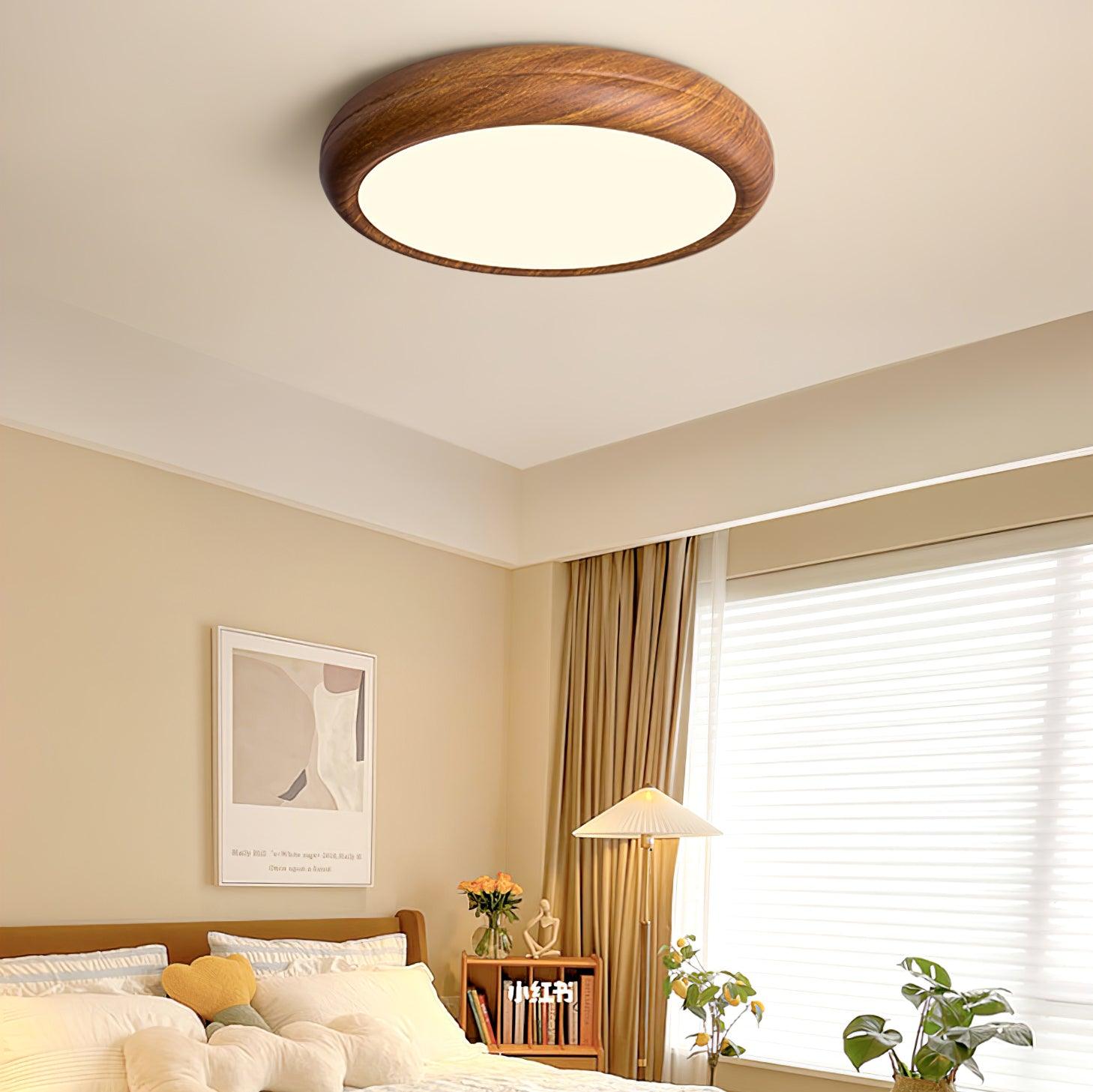 Wood Grain Round Ceiling Lamp - Lumpaz