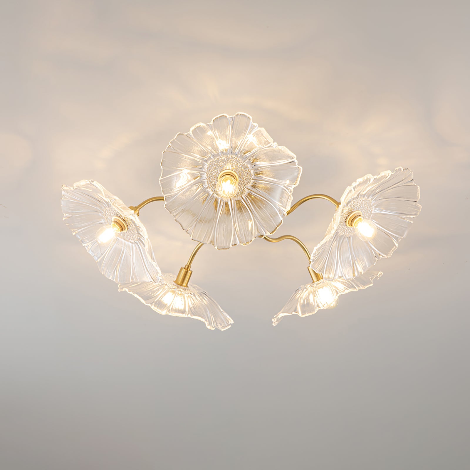 Lotus Leaf Glass Ceiling Lamp - Lumpaz