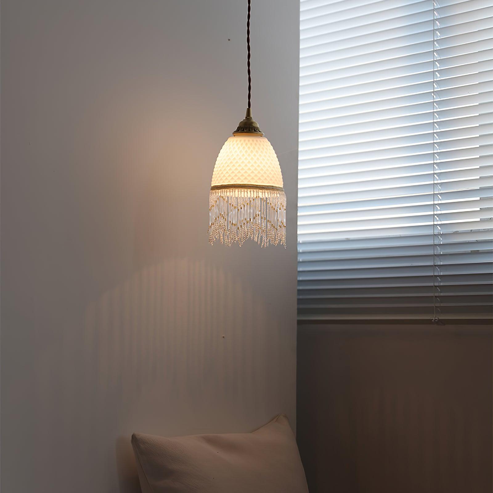 Mesh Tassel Glass Pendant Light - Lumpaz