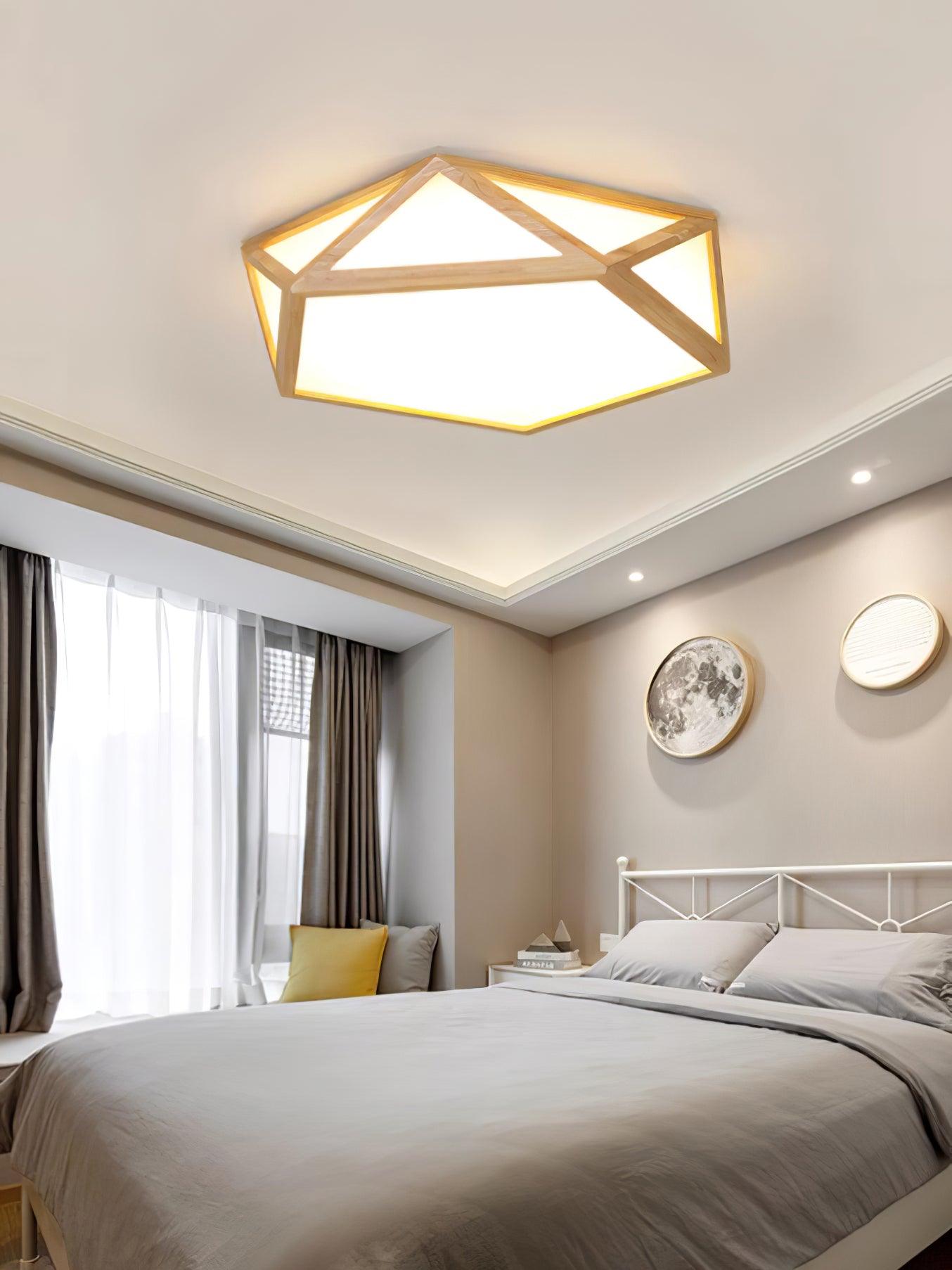 Diamond Wooden Ceiling Lamp - Lumpaz
