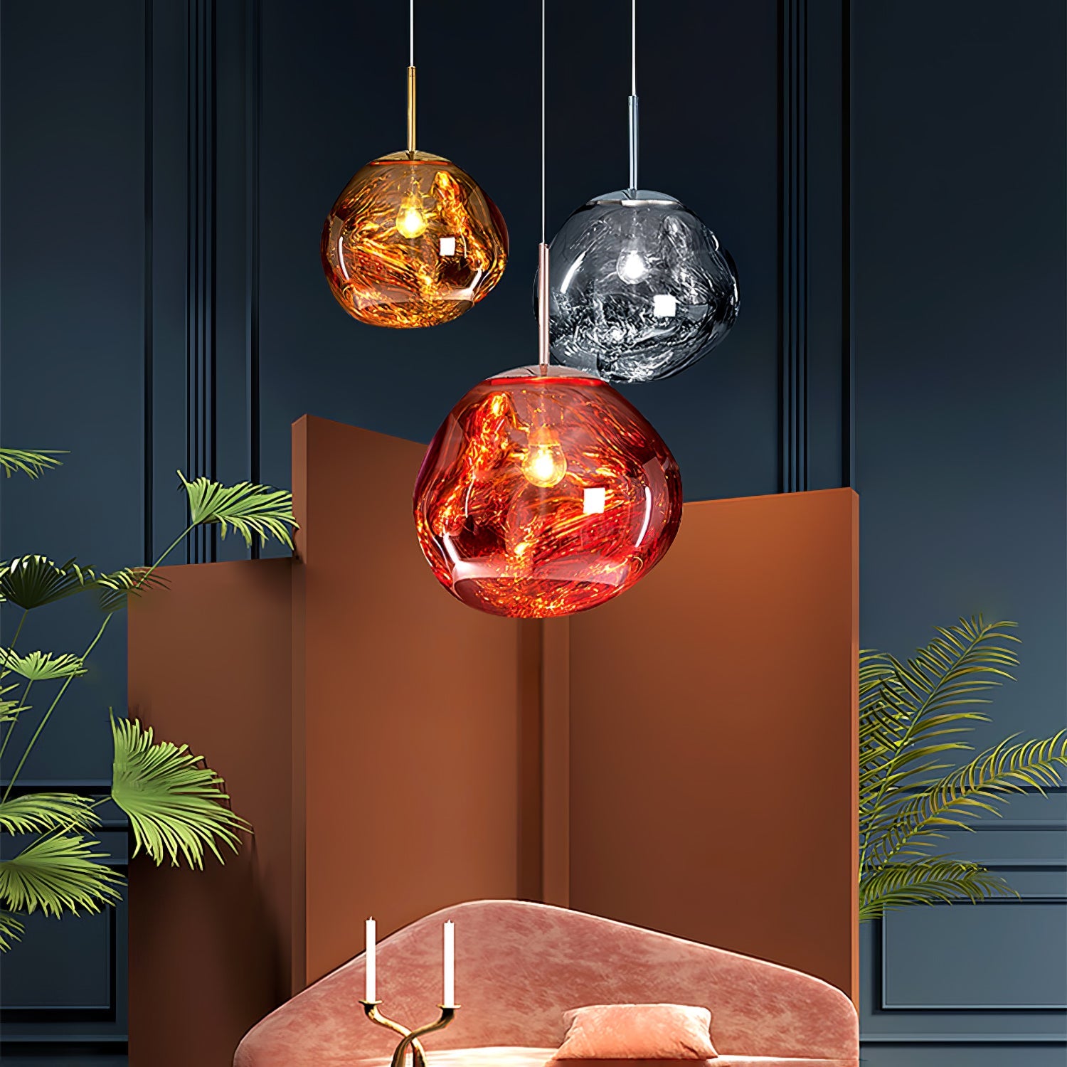 Multi Lava Round Pendant Lamp - Lumpaz