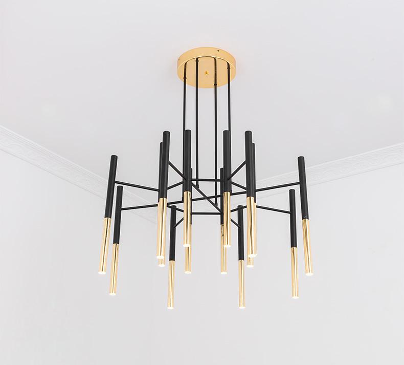 Metal Tubular Chandelier - Lumpaz