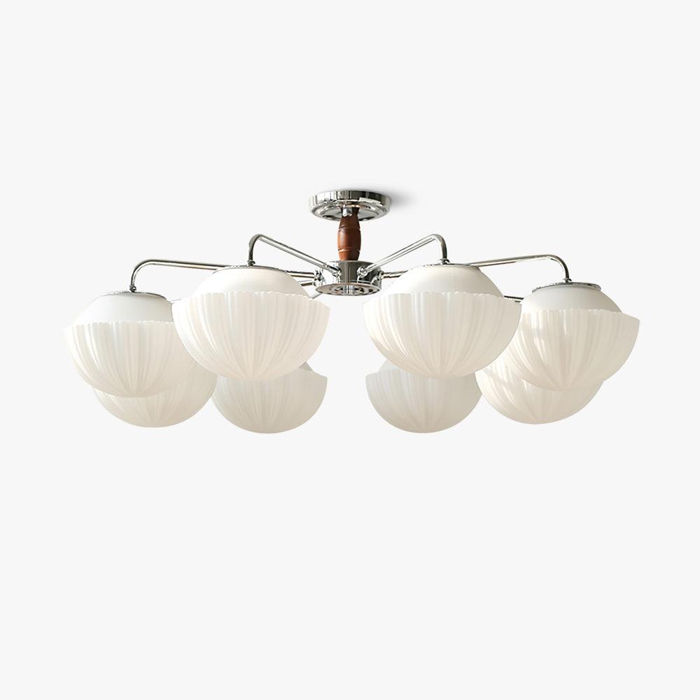 Ribbed Walnut Ceiling Lamp - Lumpaz