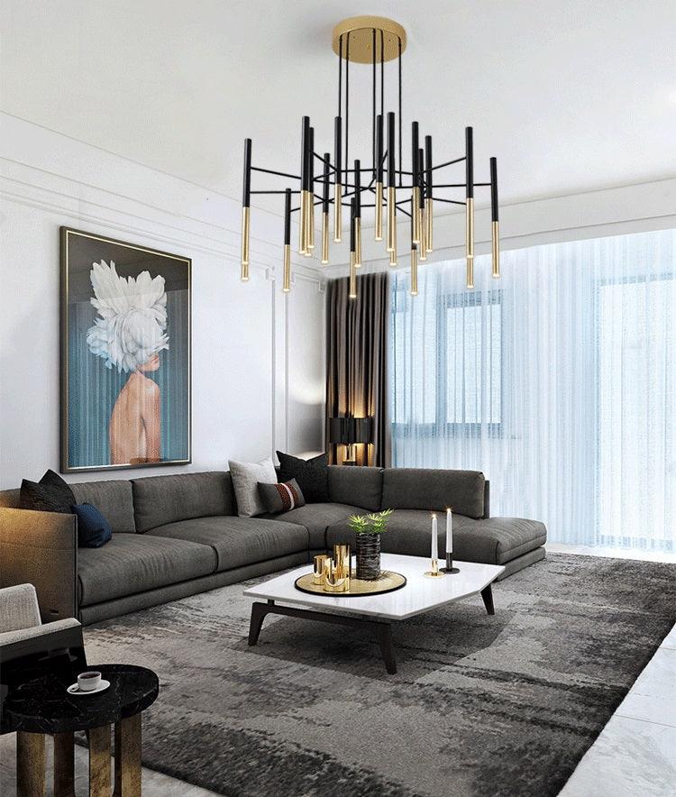Metal Tubular Chandelier - Lumpaz