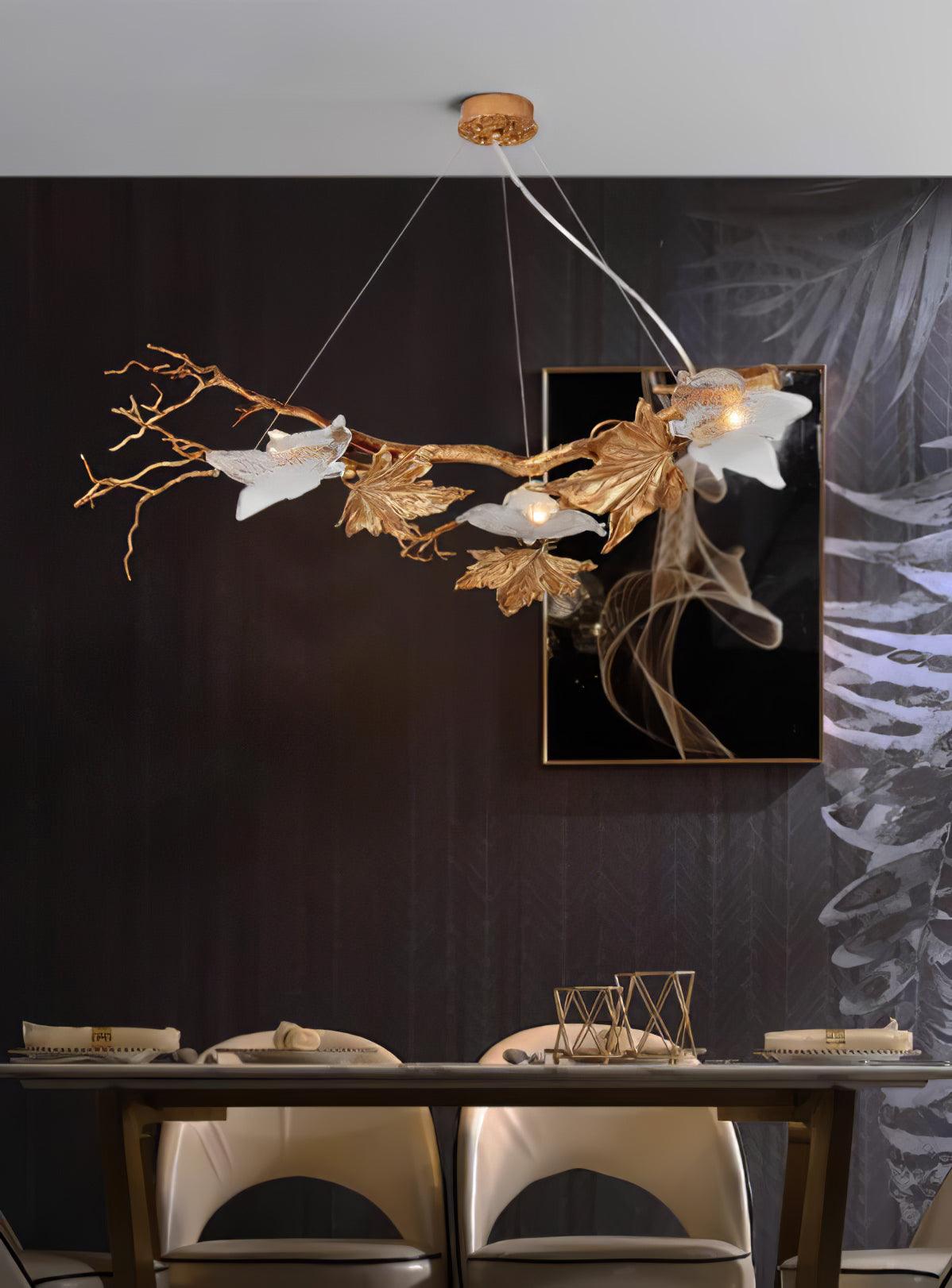 Folio Branch Brass Chandelier - Lumpaz