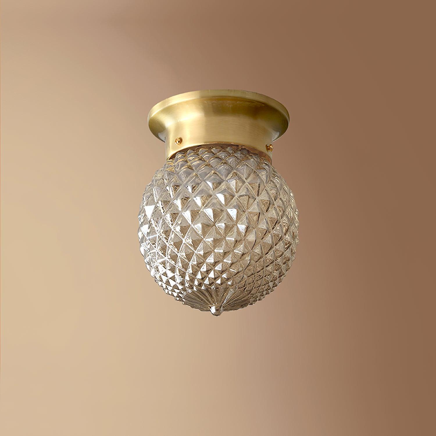 Reeded Globe Flush Ceiling Light - Lumpaz