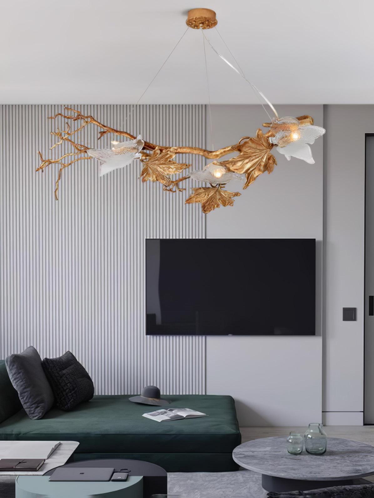 Folio Branch Brass Chandelier - Lumpaz