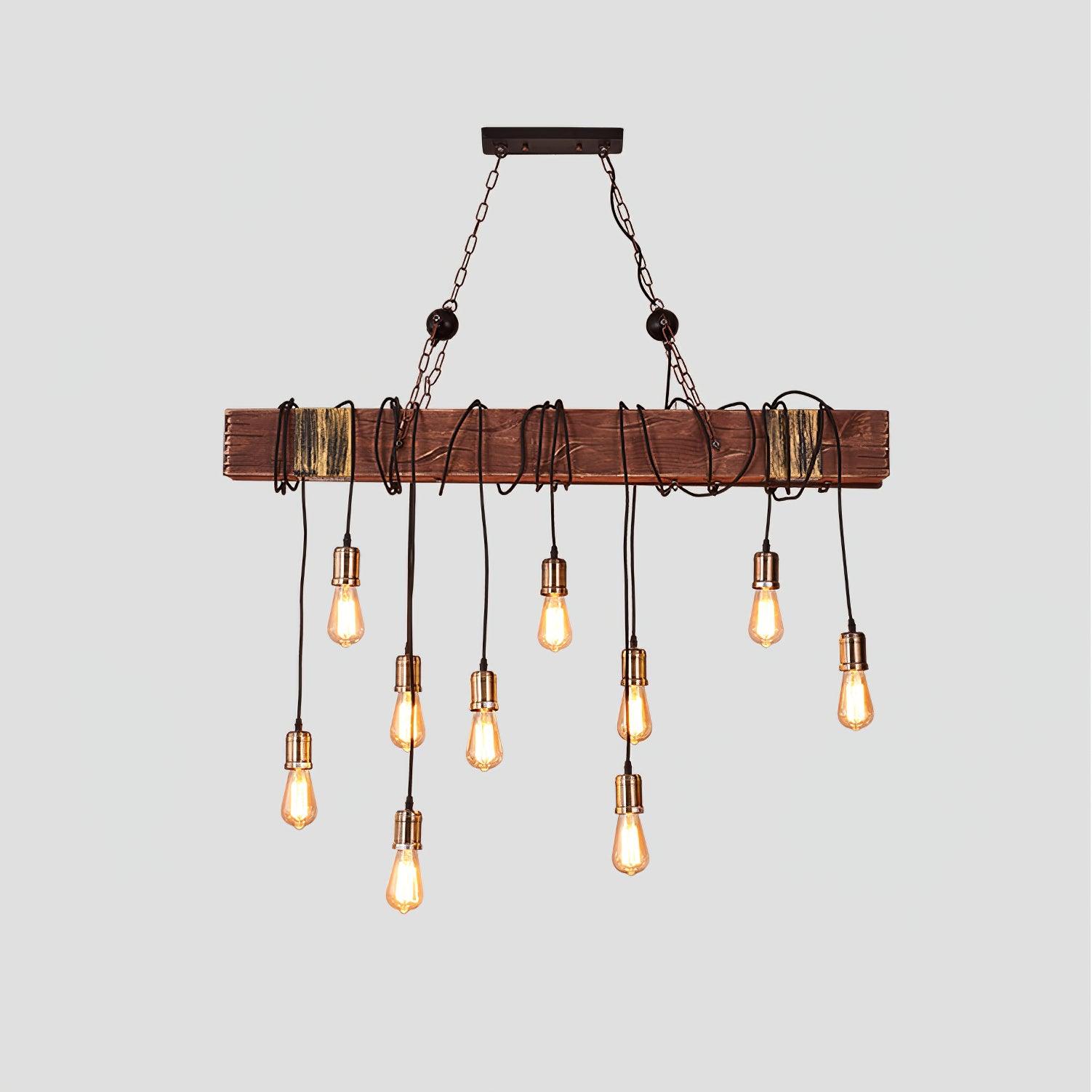 Wood Hanging Multi Chandelier - Lumpaz