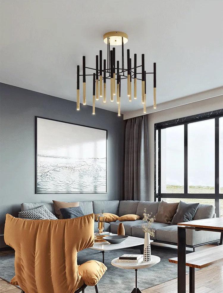 Metal Tubular Chandelier - Lumpaz
