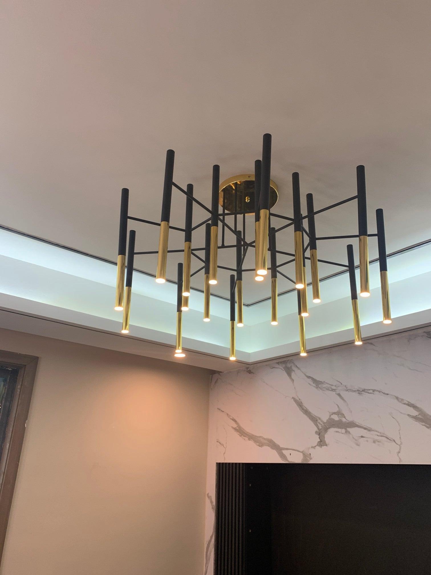 Metal Tubular Chandelier - Lumpaz