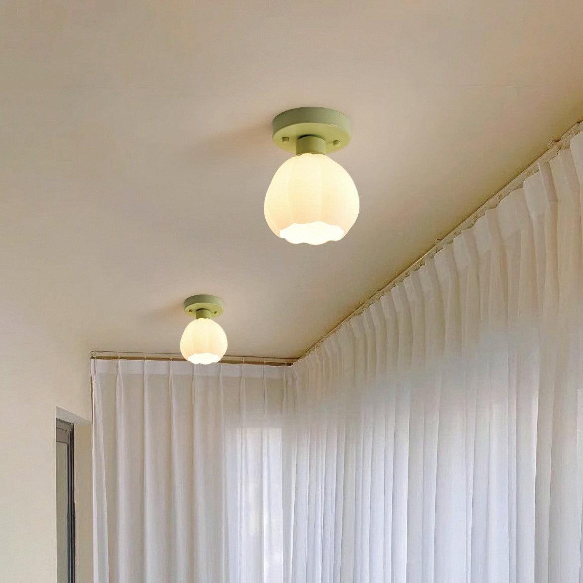 Flower Shaded Semi Flushmount Light - Lumpaz