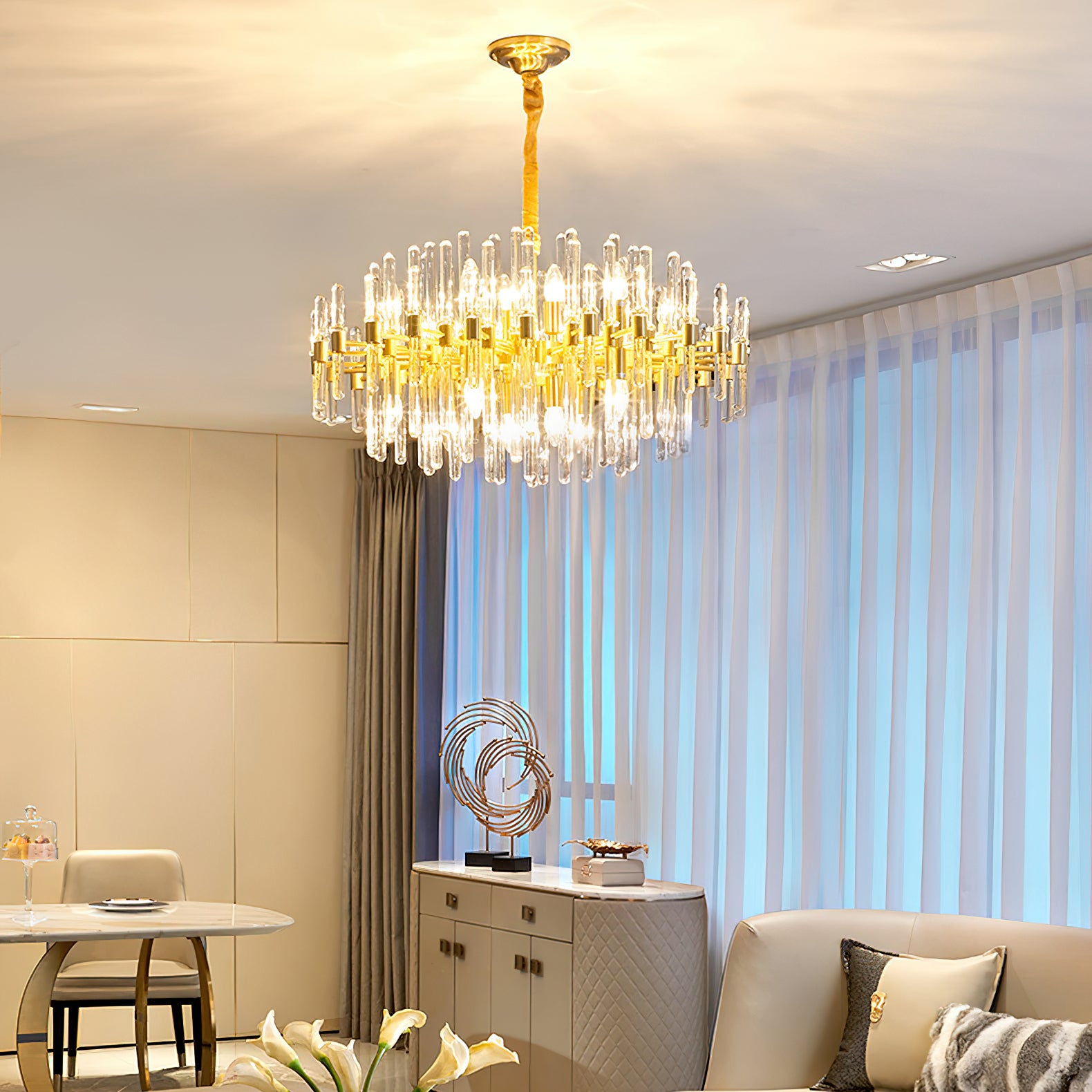 Vintage Antique Brass Chandelier - Lumpaz