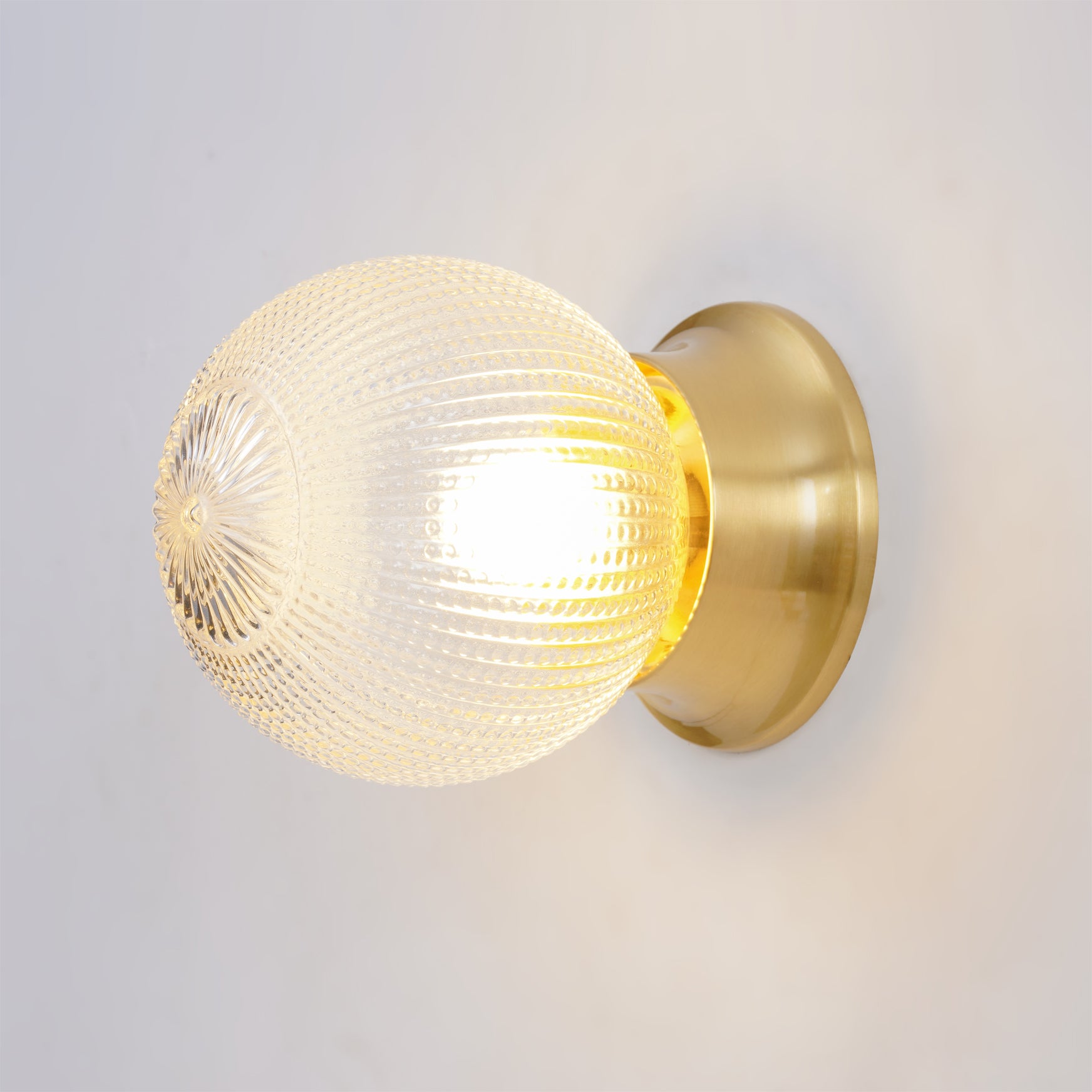 Reeded Globe Flush Ceiling Light - Lumpaz