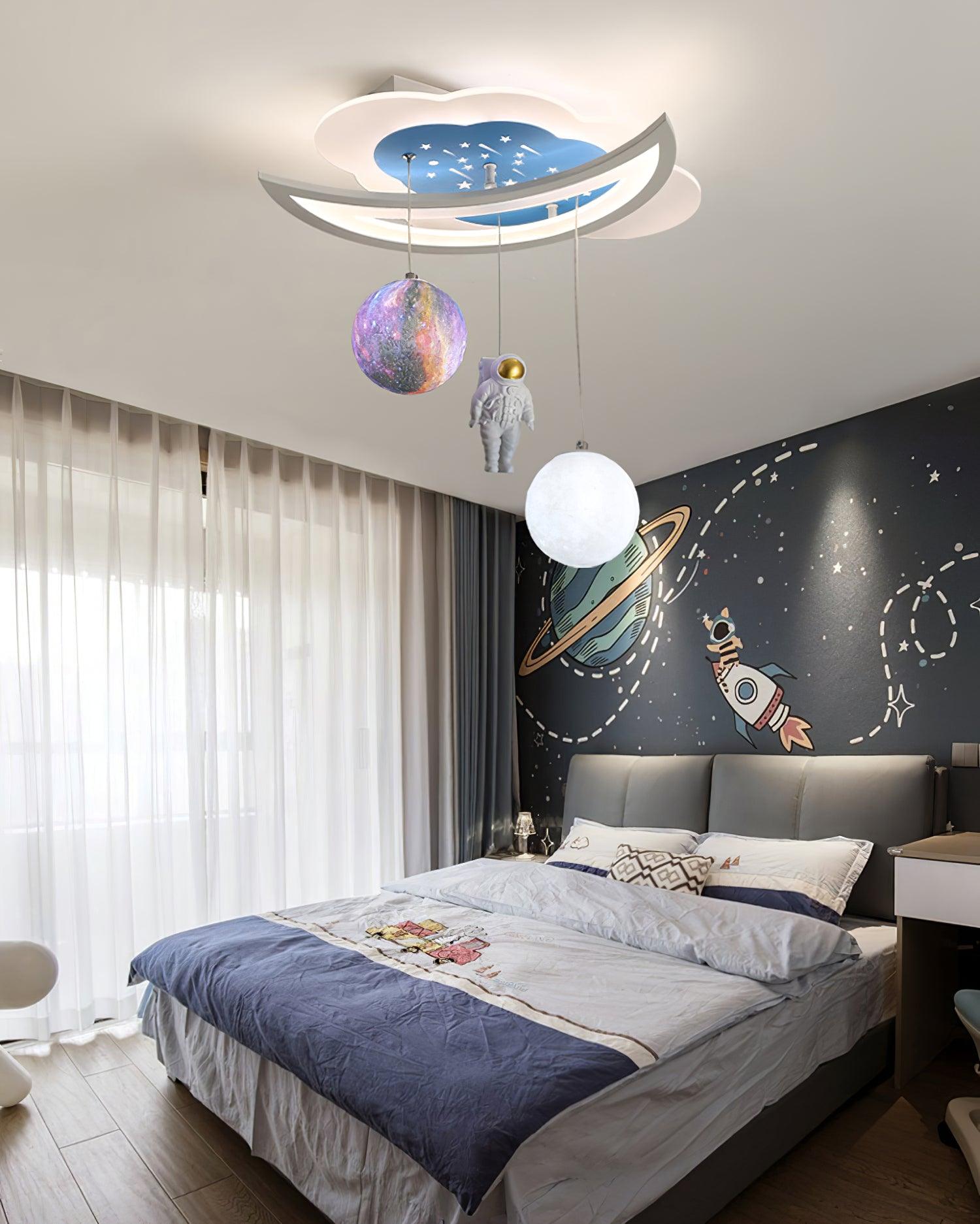 Space Astronaut Star Ceiling Lamp - Lumpaz