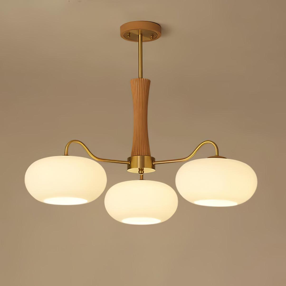 Brass Wooden Persimmon Ceiling Lamp - Lumpaz