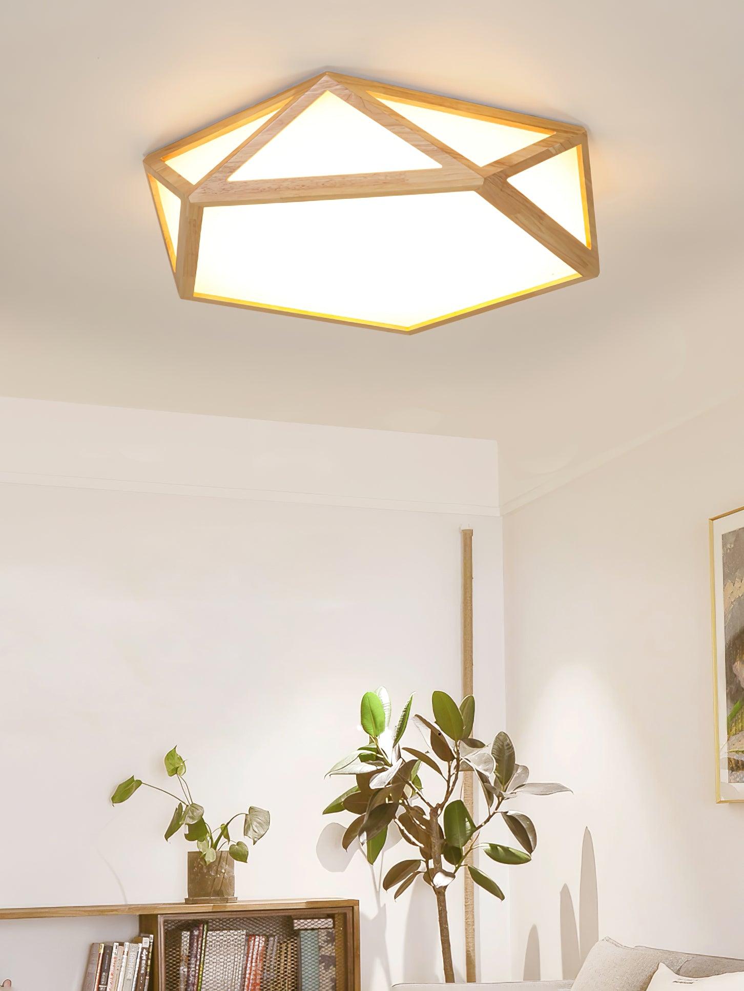 Diamond Wooden Ceiling Lamp - Lumpaz