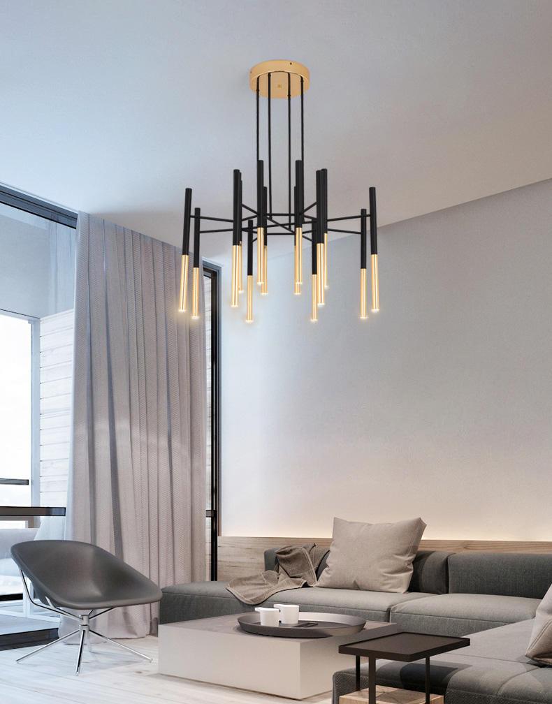 Metal Tubular Chandelier - Lumpaz