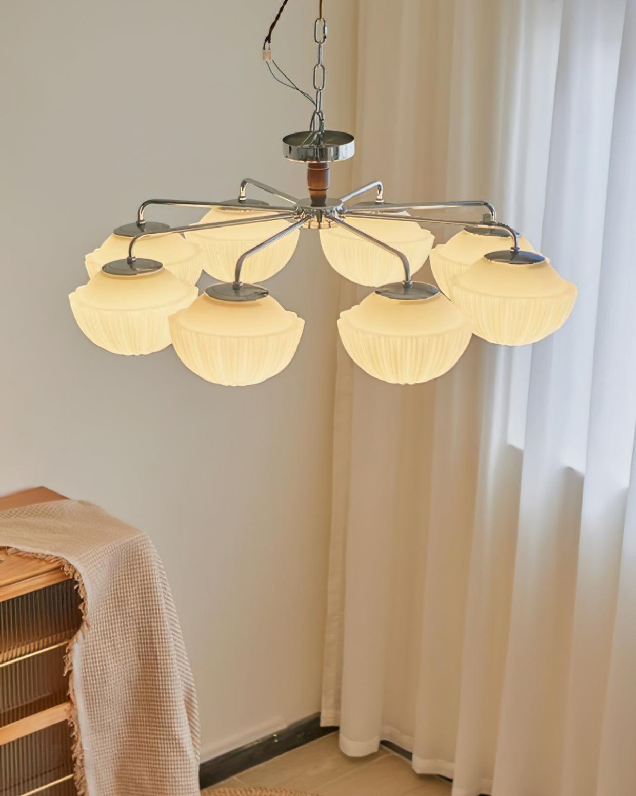 Ribbed Walnut Ceiling Lamp - Lumpaz