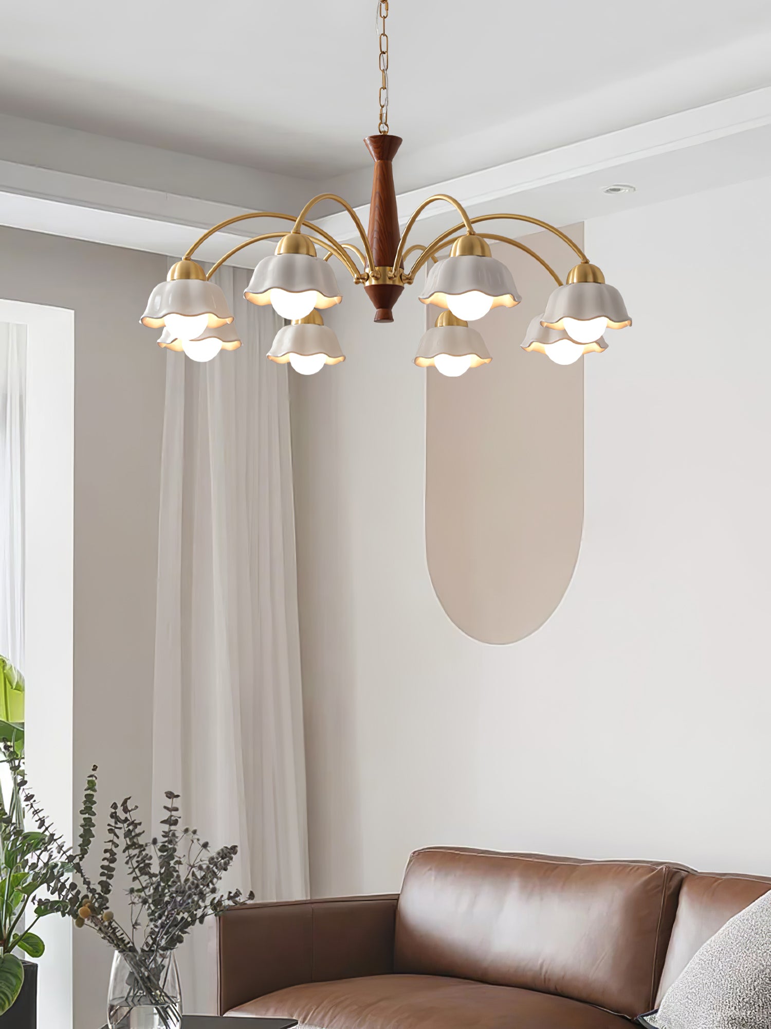 Swedish Modern Brass Chandelier - Lumpaz
