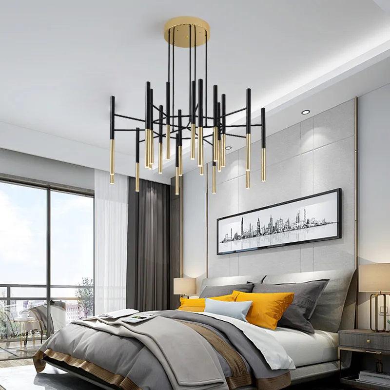 Metal Tubular Chandelier - Lumpaz