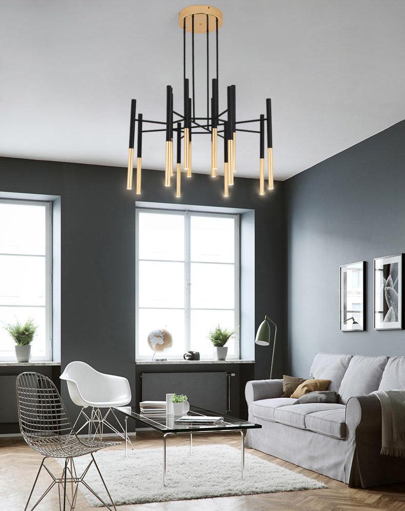 Metal Tubular Chandelier - Lumpaz