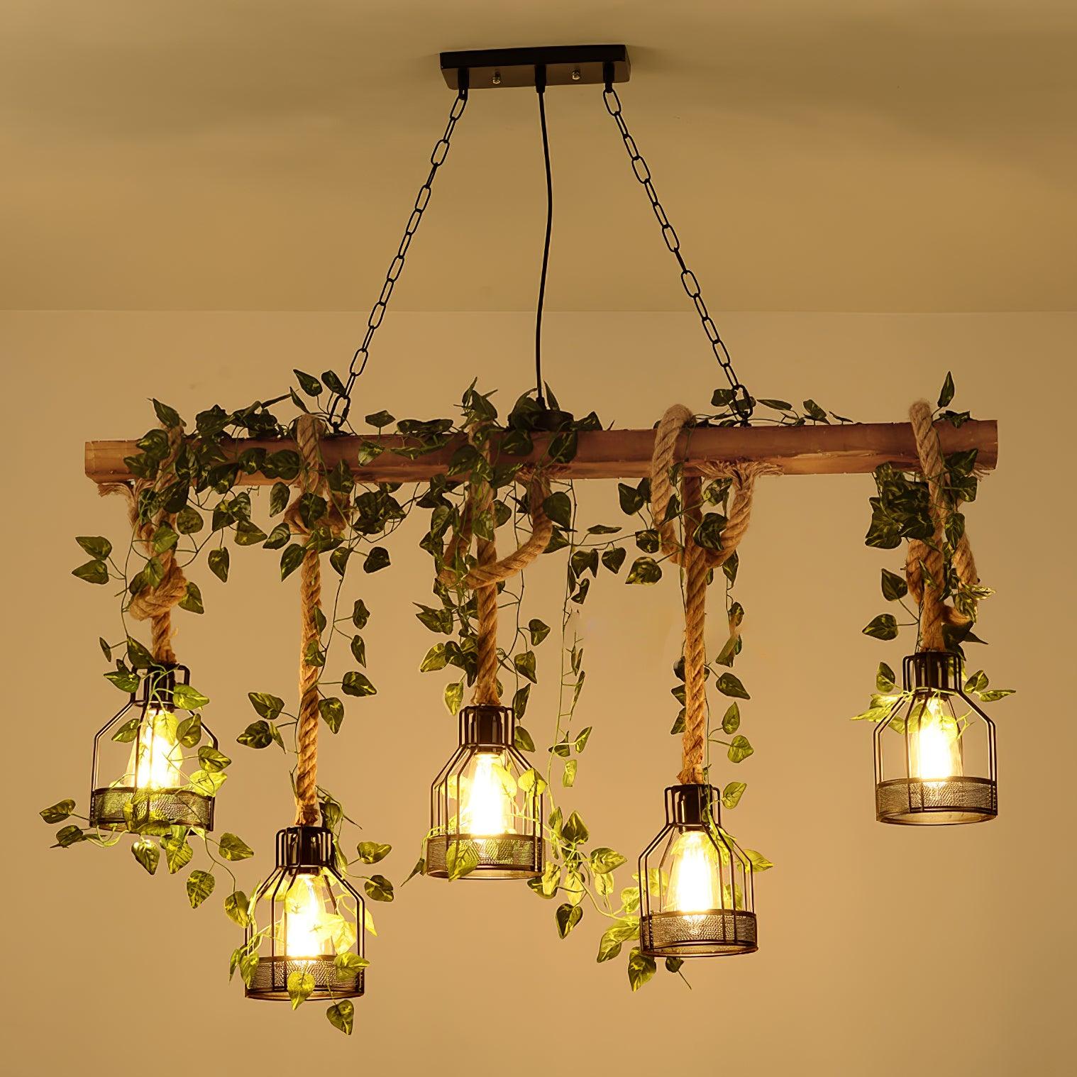 Rustic Wooden Chandelier - Lumpaz
