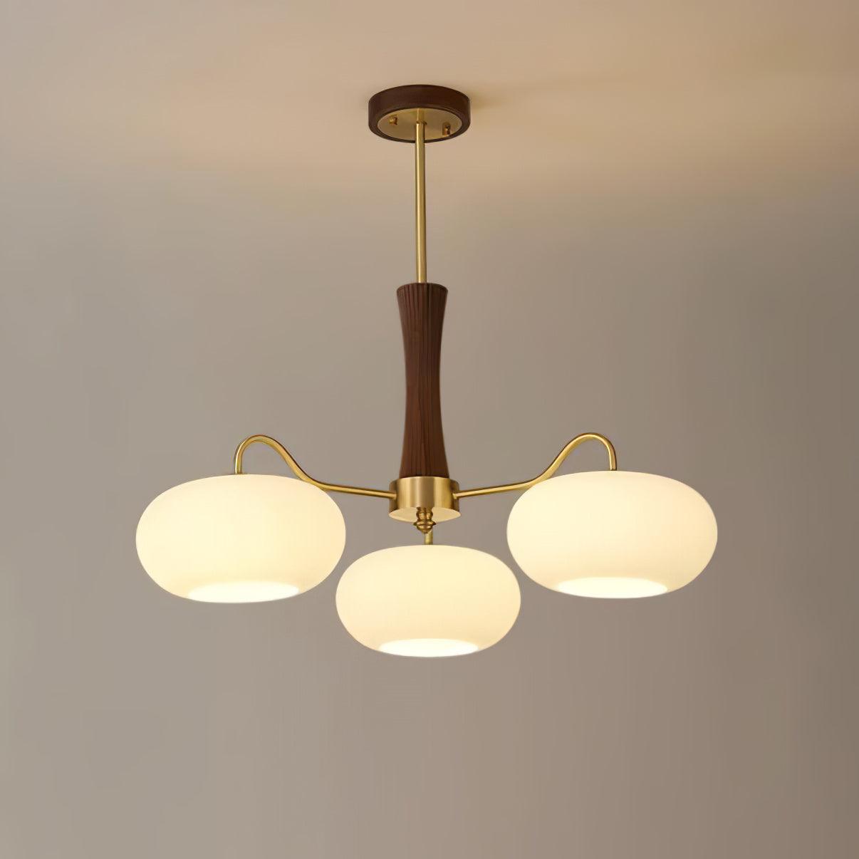 Brass Wooden Persimmon Ceiling Lamp - Lumpaz