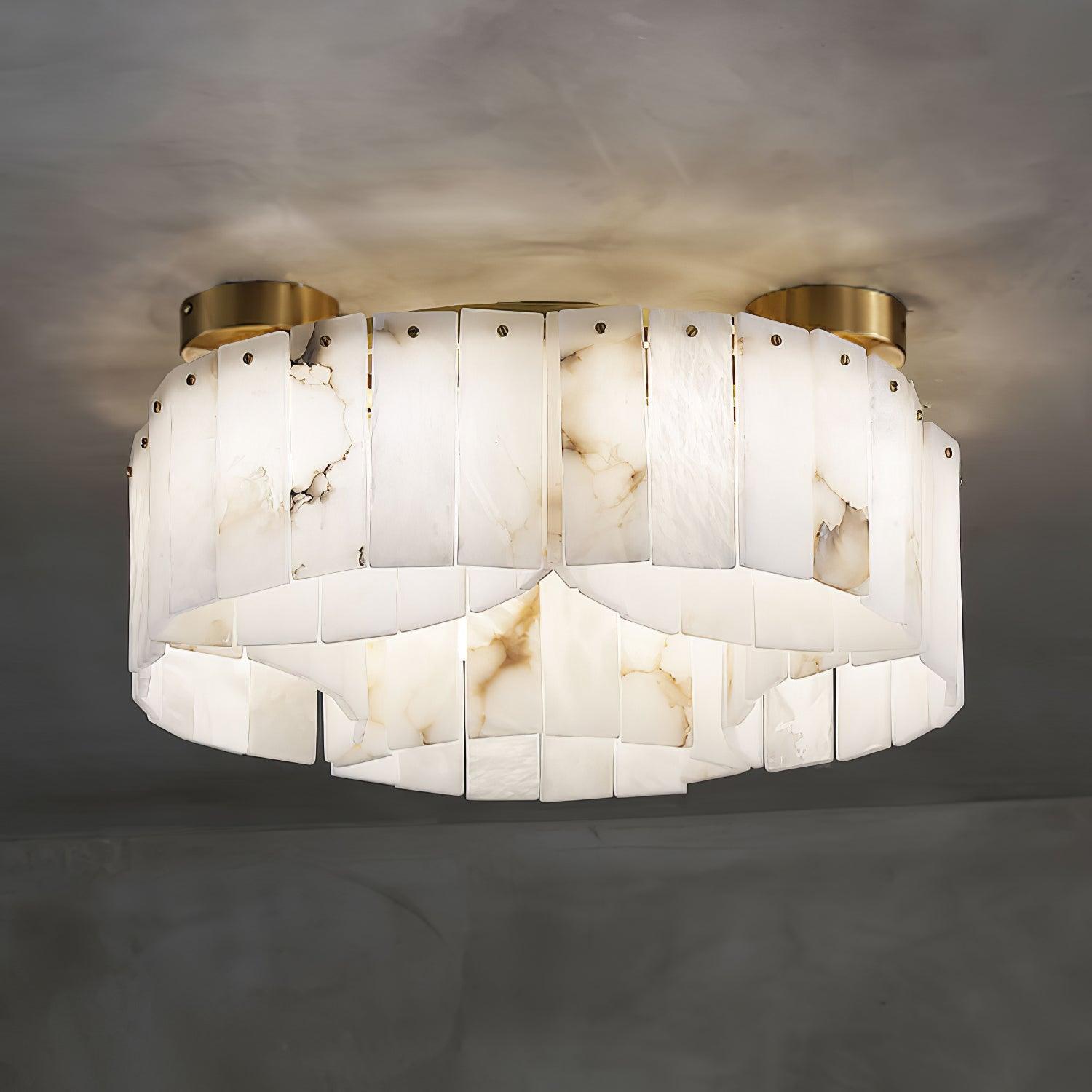 Luxe Alabaster Brass Ceiling Lamp - Lumpaz