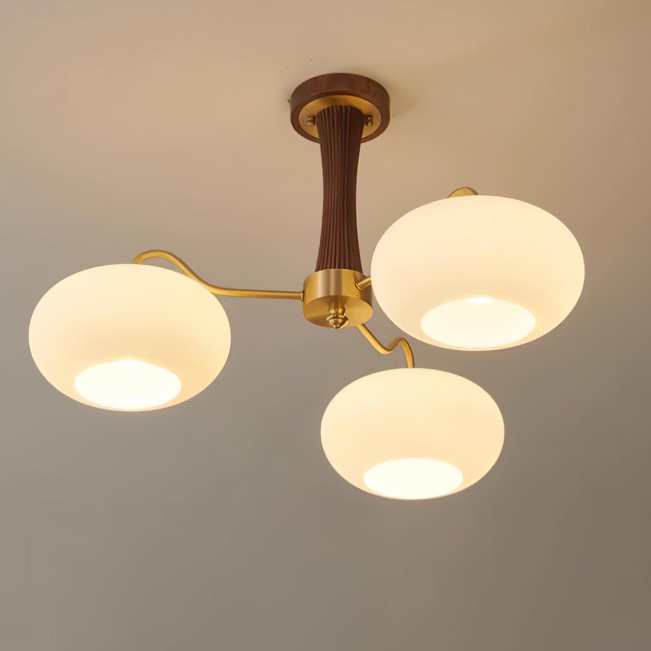 Brass Wooden Persimmon Ceiling Lamp - Lumpaz