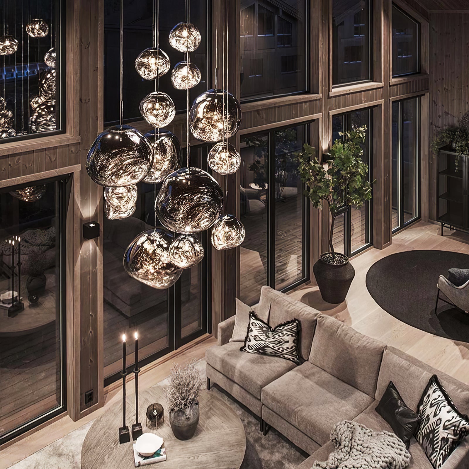 Multi Lava Round Pendant Lamp - Lumpaz
