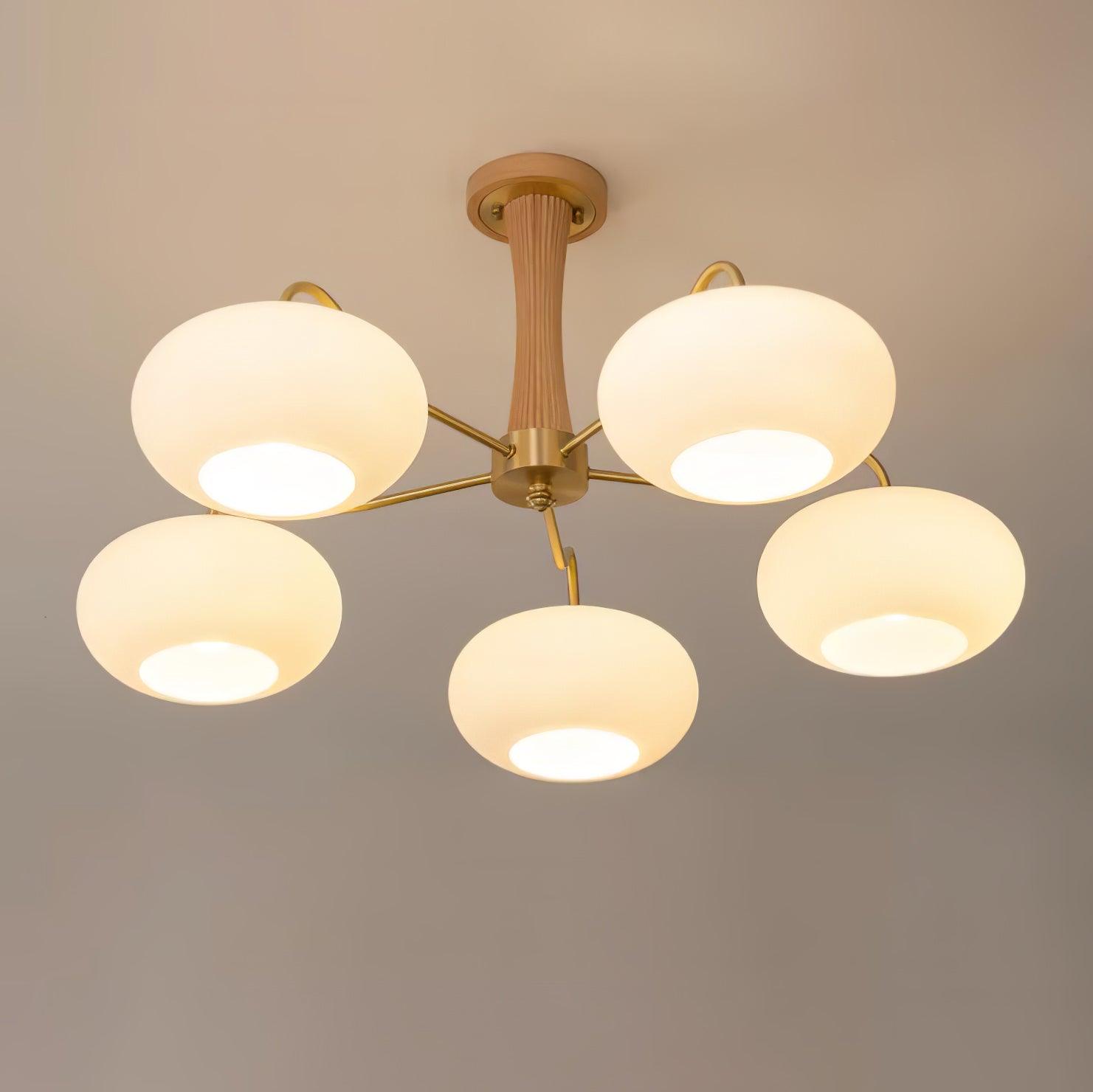 Brass Wooden Persimmon Ceiling Lamp - Lumpaz