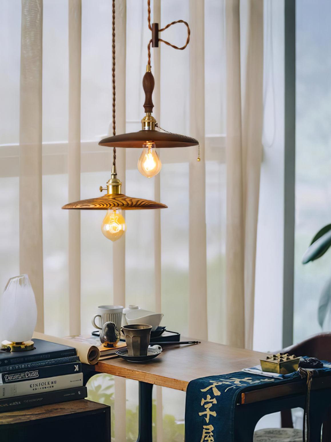 Walnut Conical Pendant Light - Lumpaz