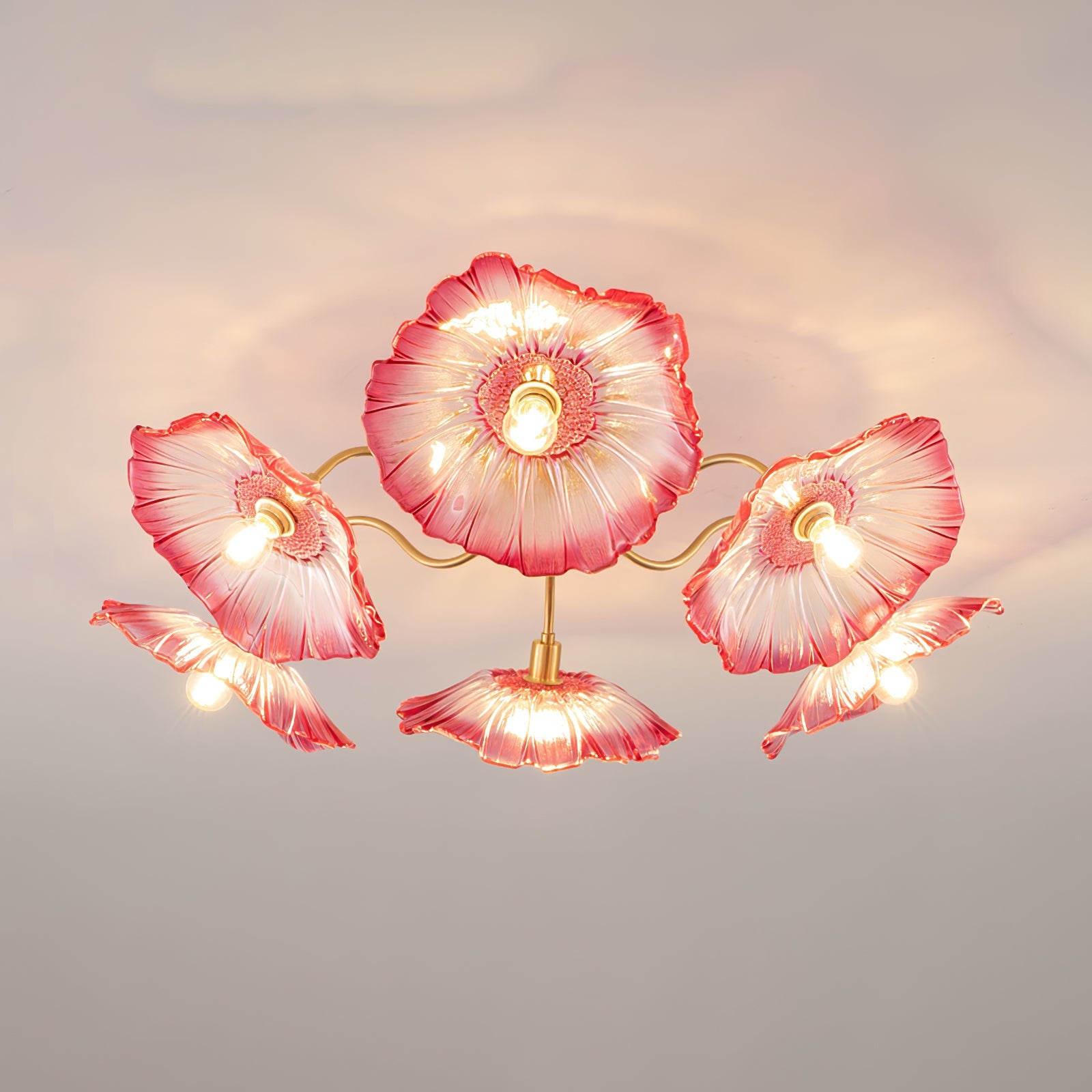 Lotus Leaf Glass Ceiling Lamp - Lumpaz