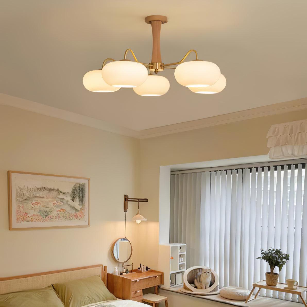 Brass Wooden Persimmon Ceiling Lamp - Lumpaz
