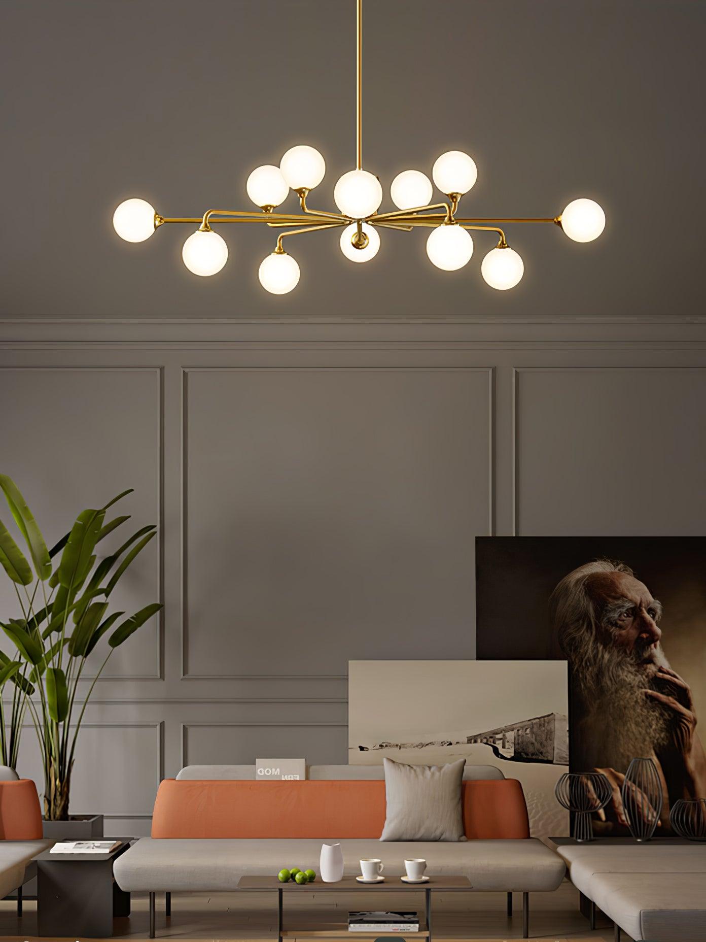 Staggered Glass Globes Chandelier - Lumpaz