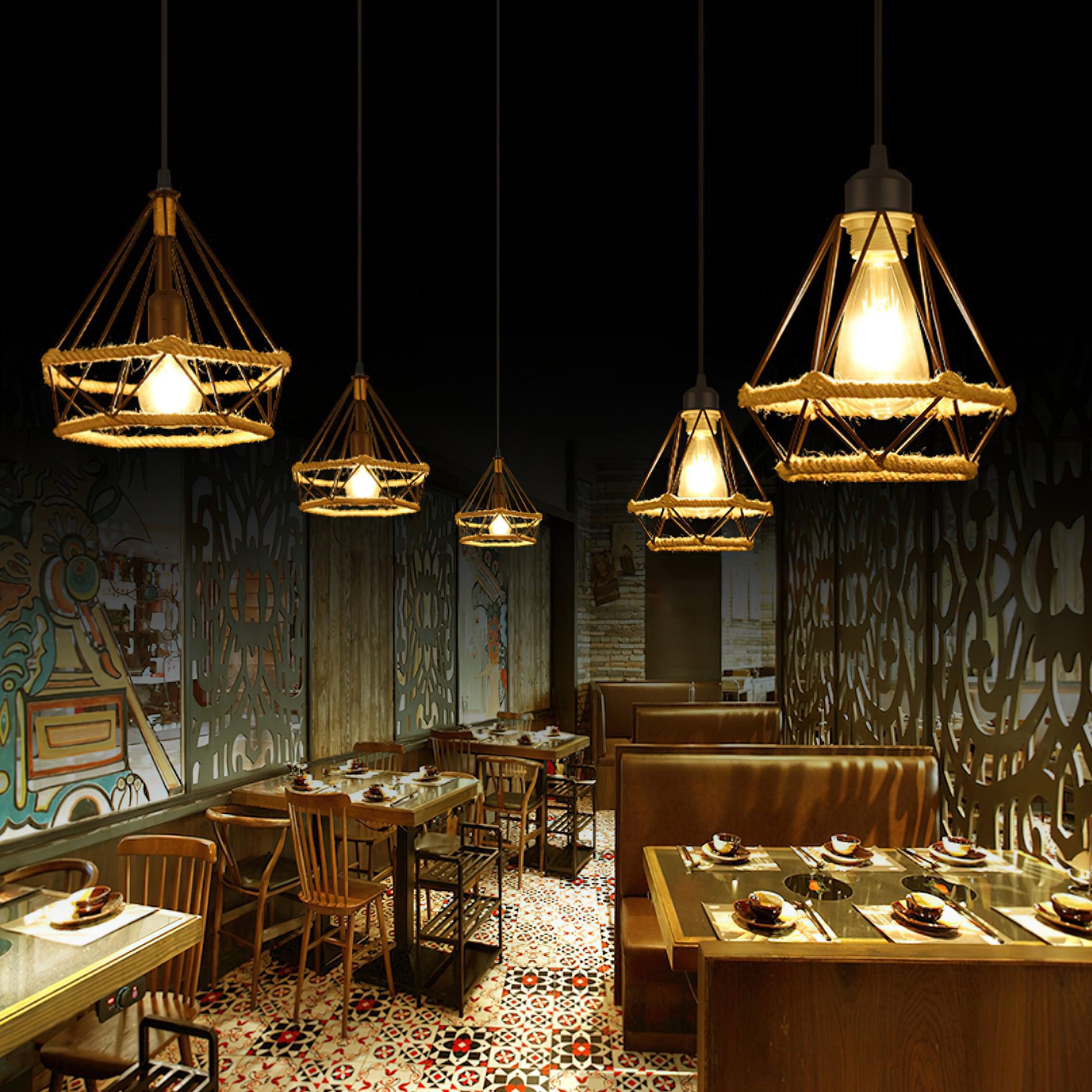 Retro Hemp Rope Interesting Pendant Light - Lumpaz