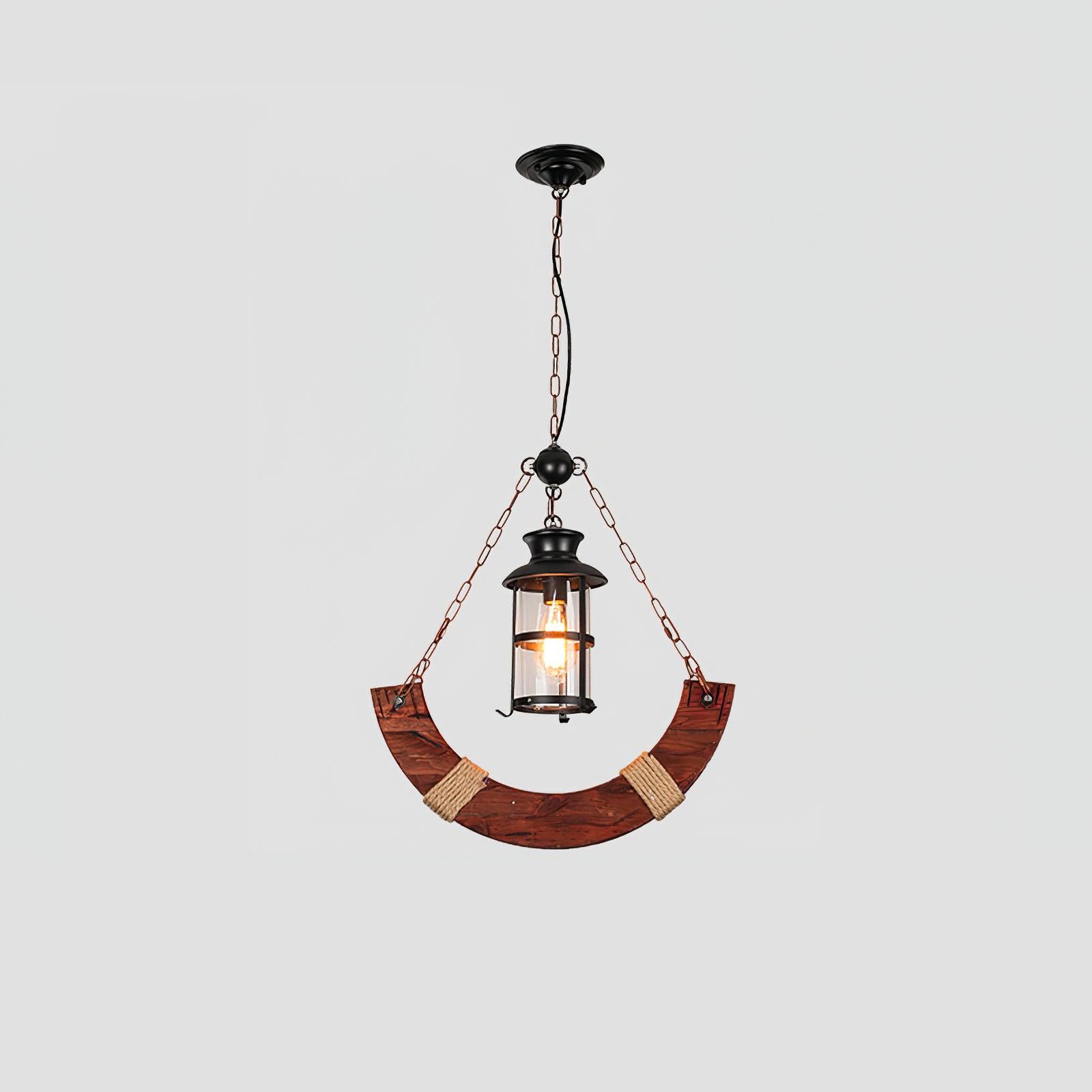 Nautical Industrial Style Wooden Chandelier - Lumpaz