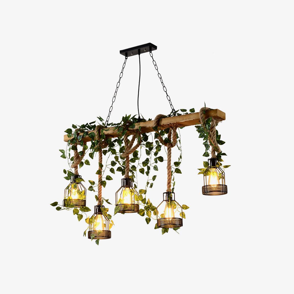 Rustic Wooden Chandelier - Lumpaz