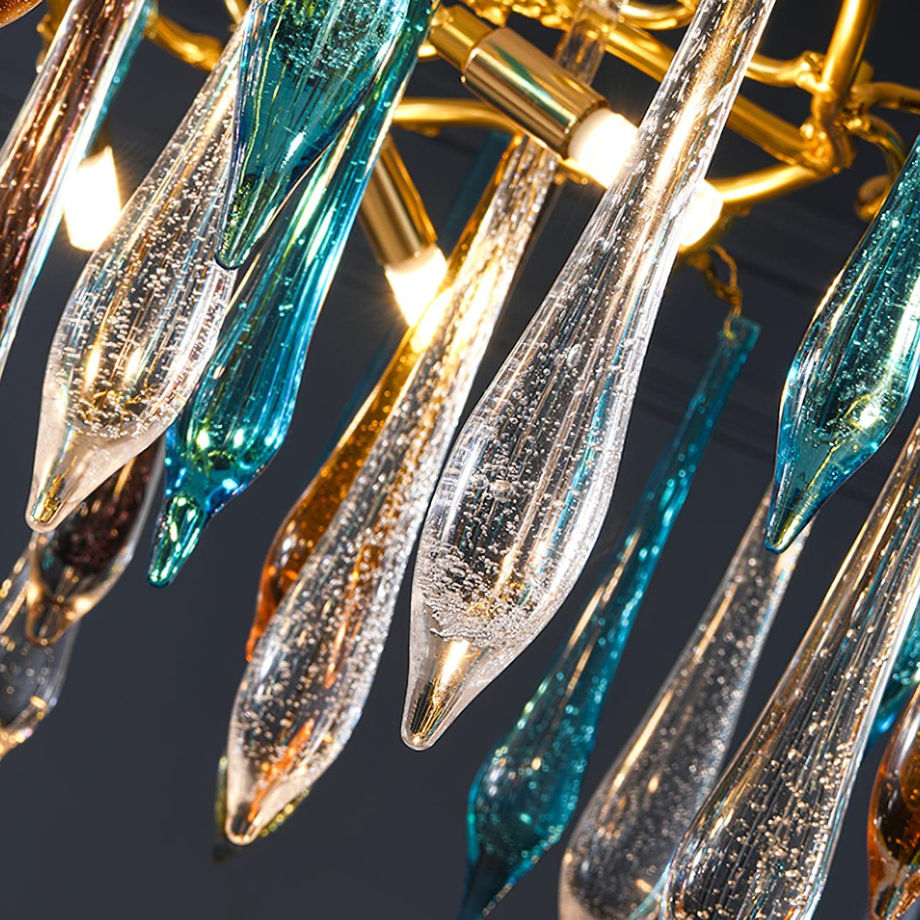 Gold Round Teardrop Chandelier - Lumpaz