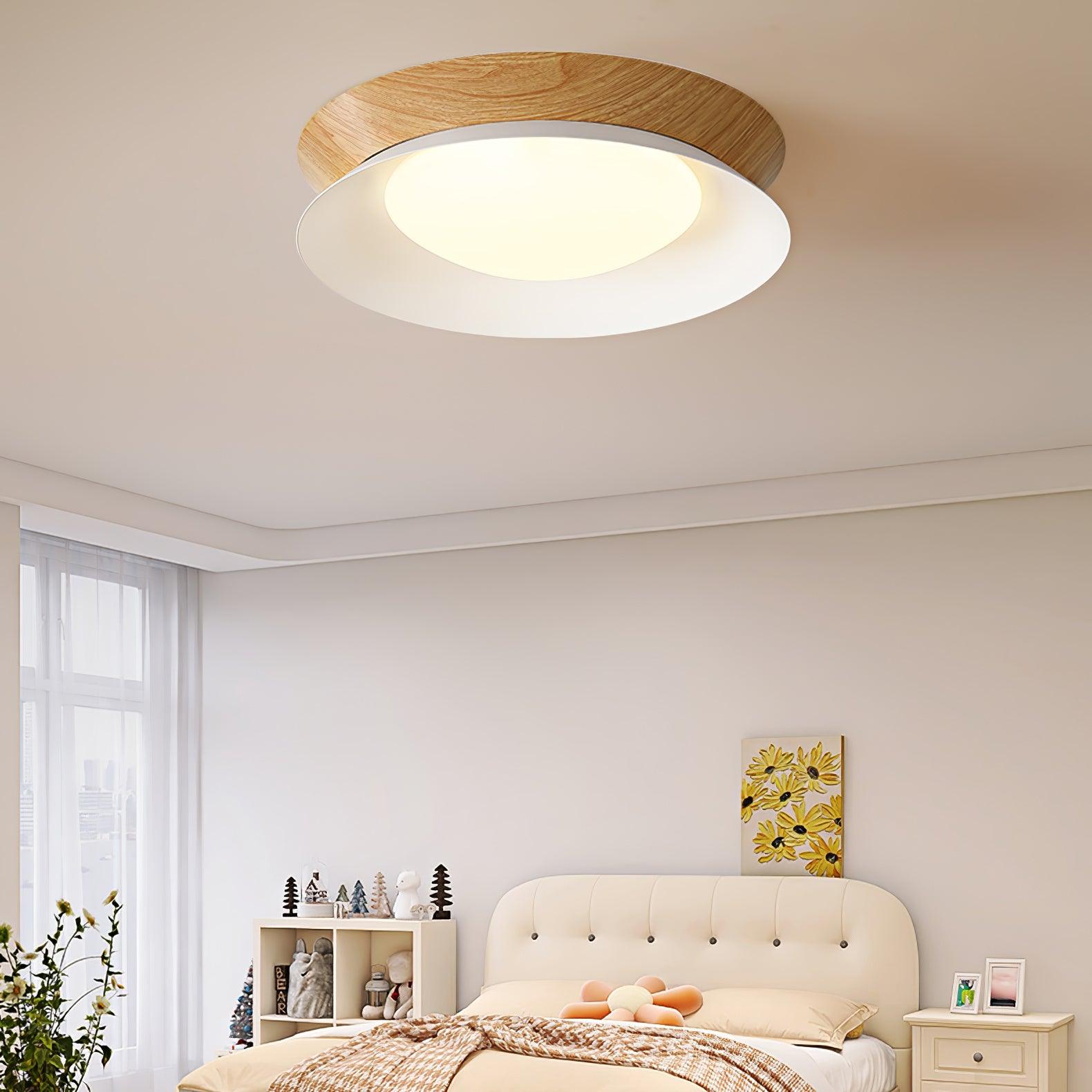 Wood Grain Round Ceiling Light - Lumpaz