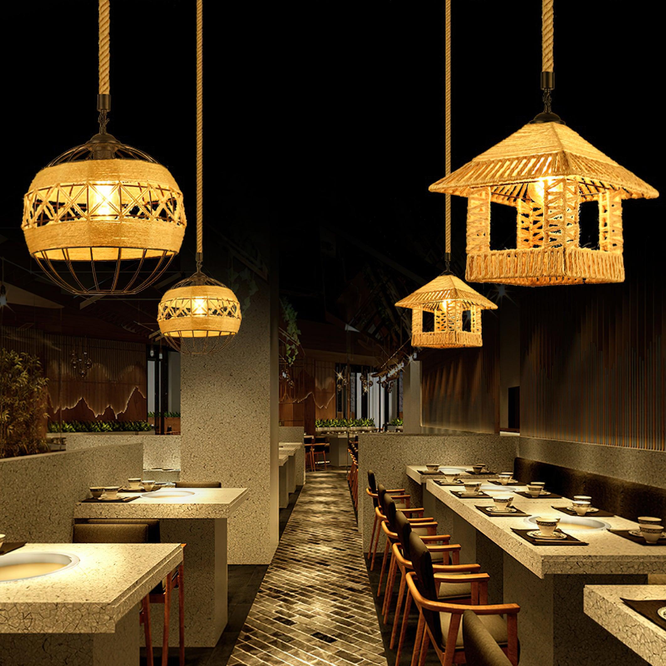 Retro Hemp Rope Interesting Pendant Light - Lumpaz