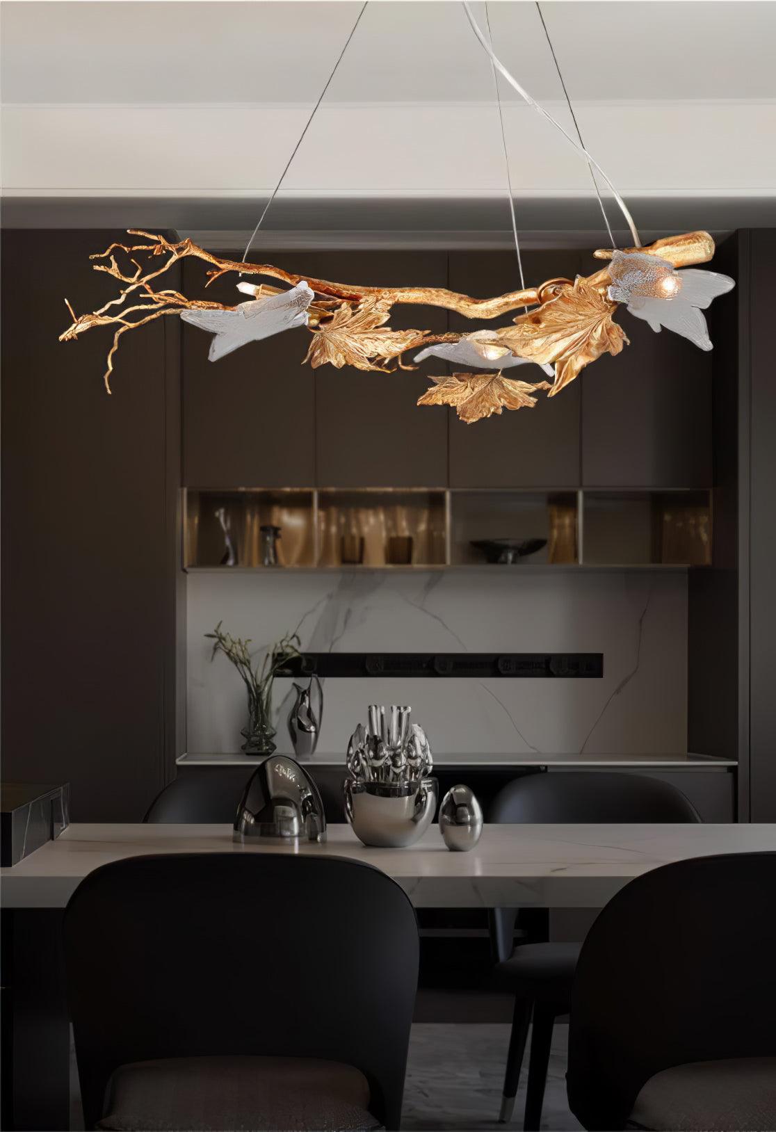 Folio Branch Brass Chandelier - Lumpaz