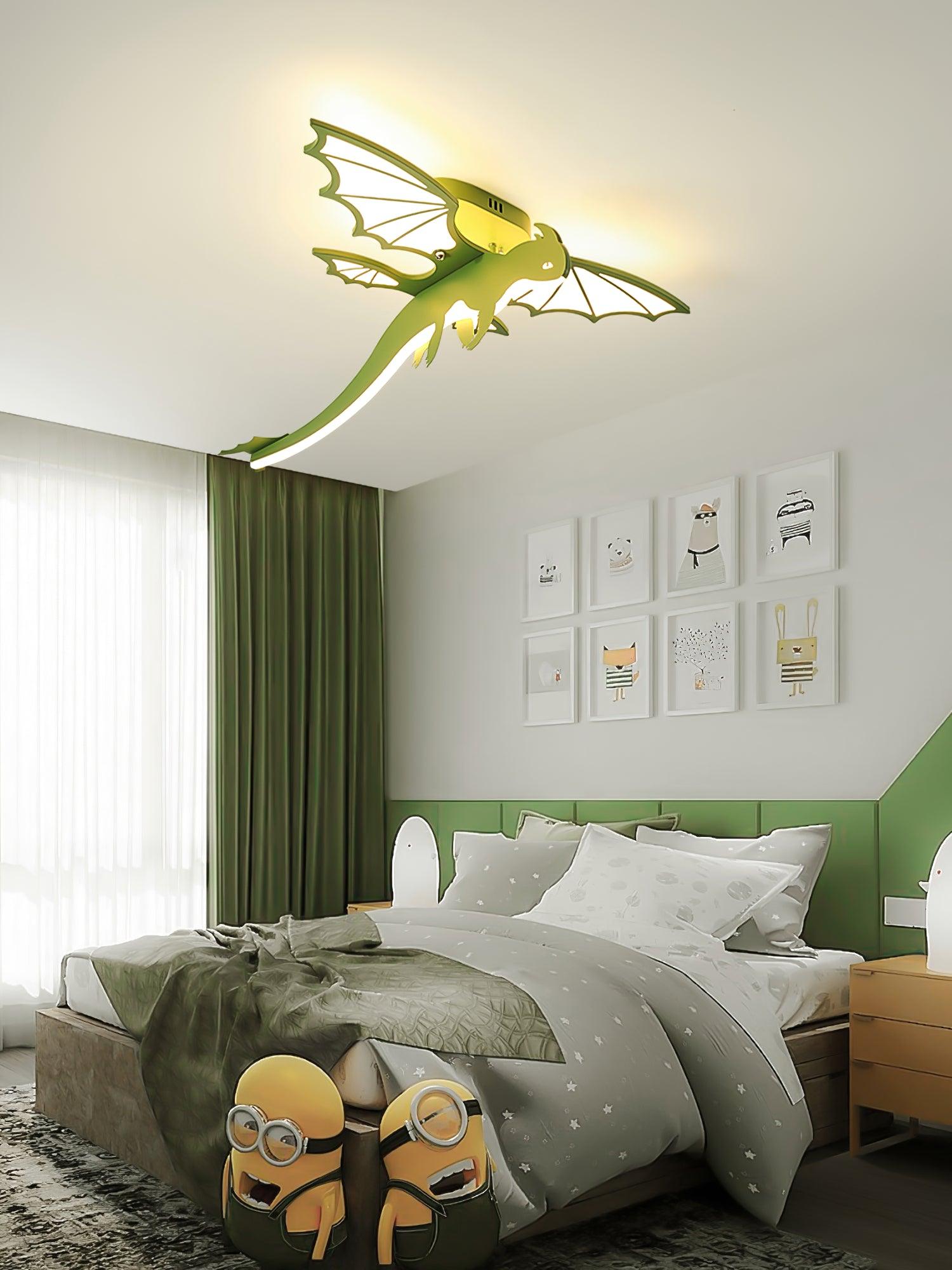 Green Dinosaur Ceiling Light - Lumpaz