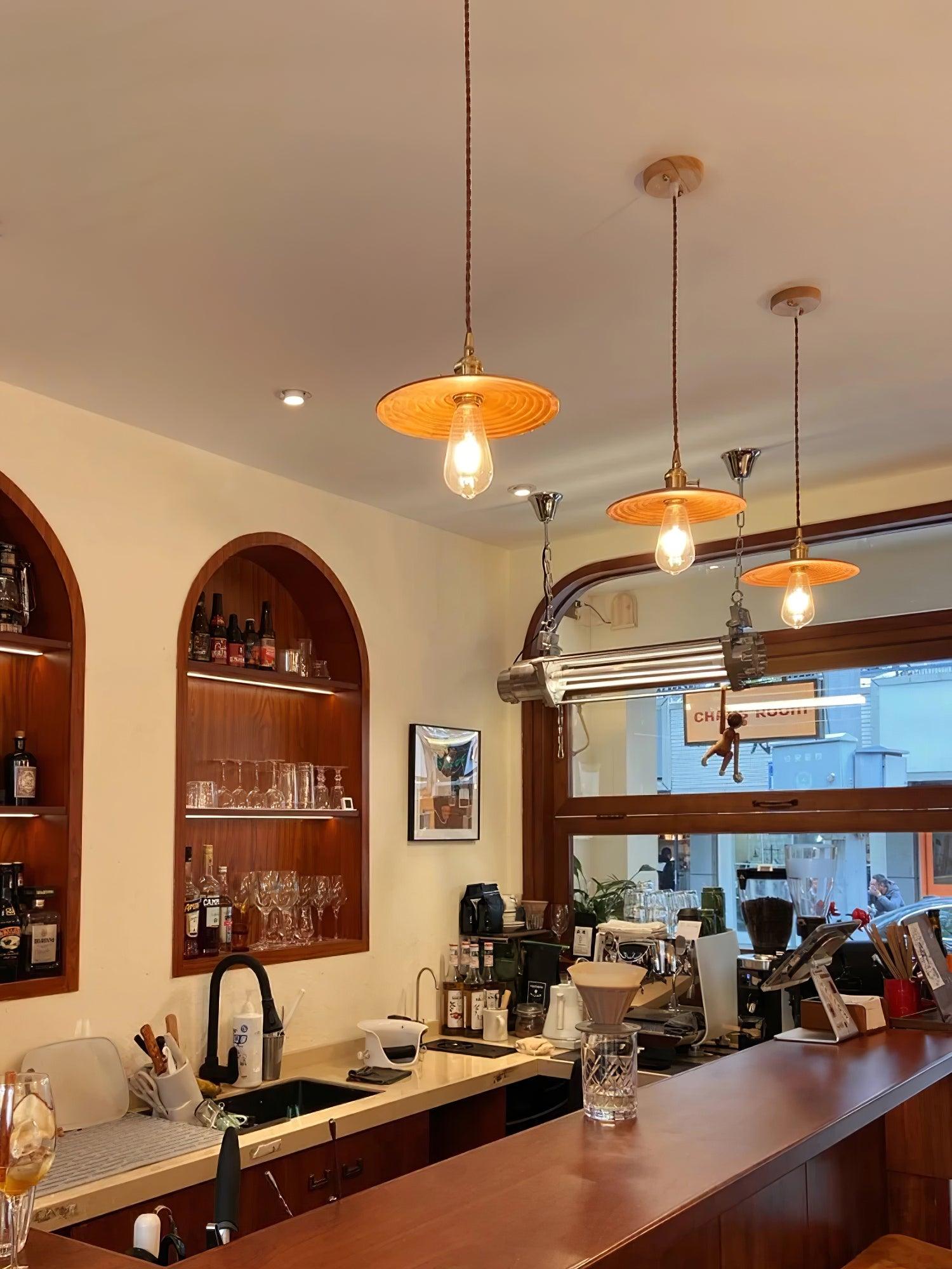 Walnut Conical Pendant Light - Lumpaz