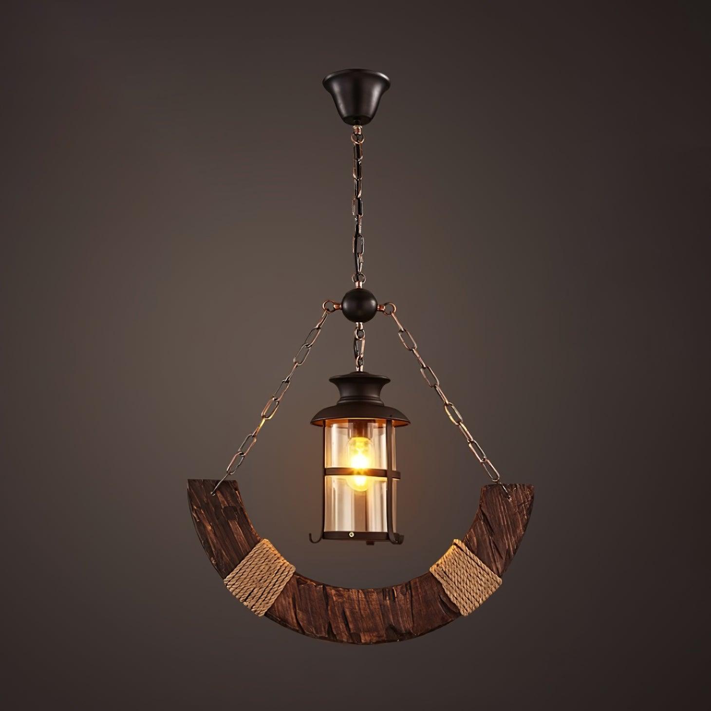 Nautical Industrial Style Wooden Chandelier - Lumpaz