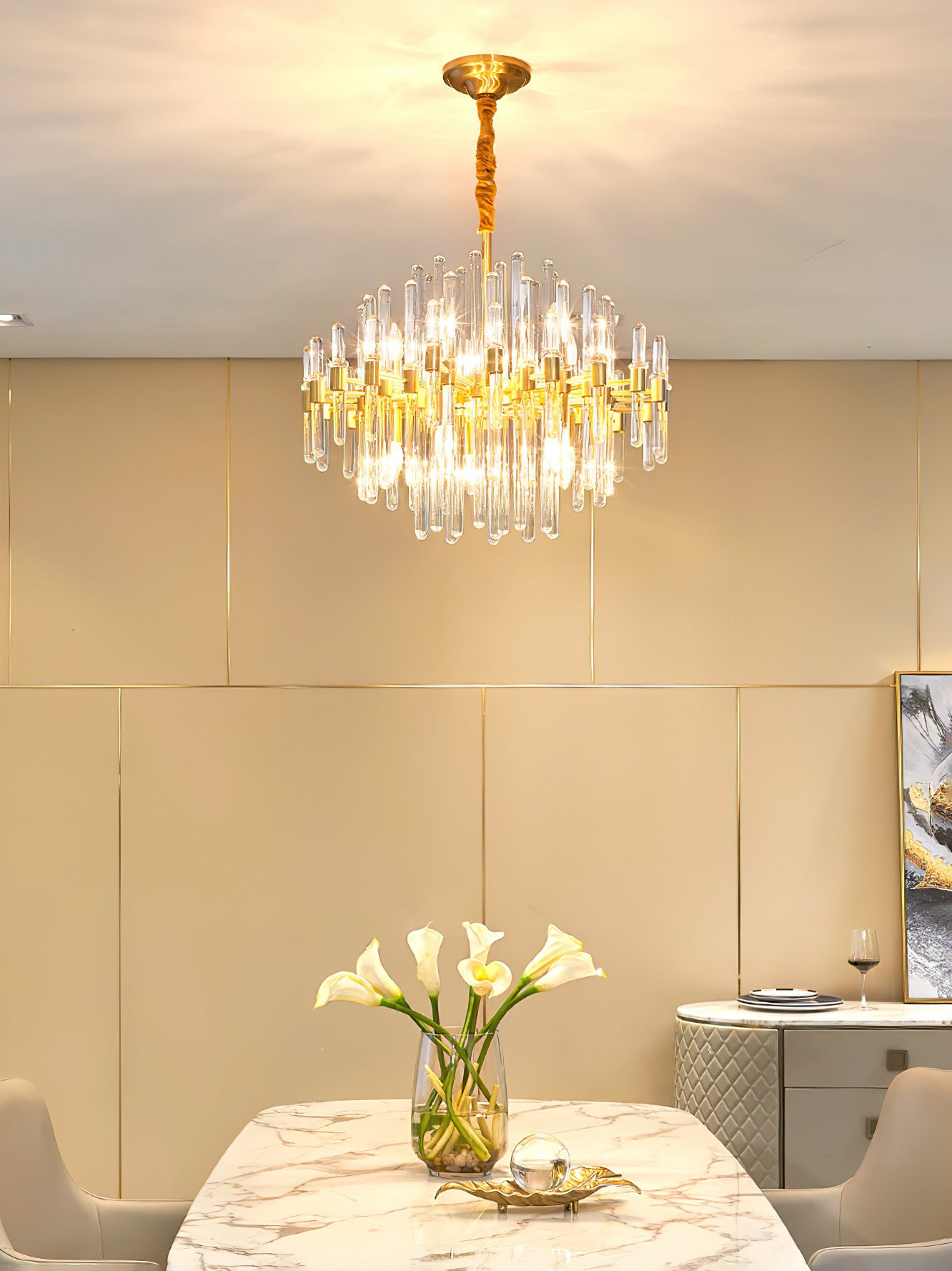 Vintage Antique Brass Chandelier - Lumpaz